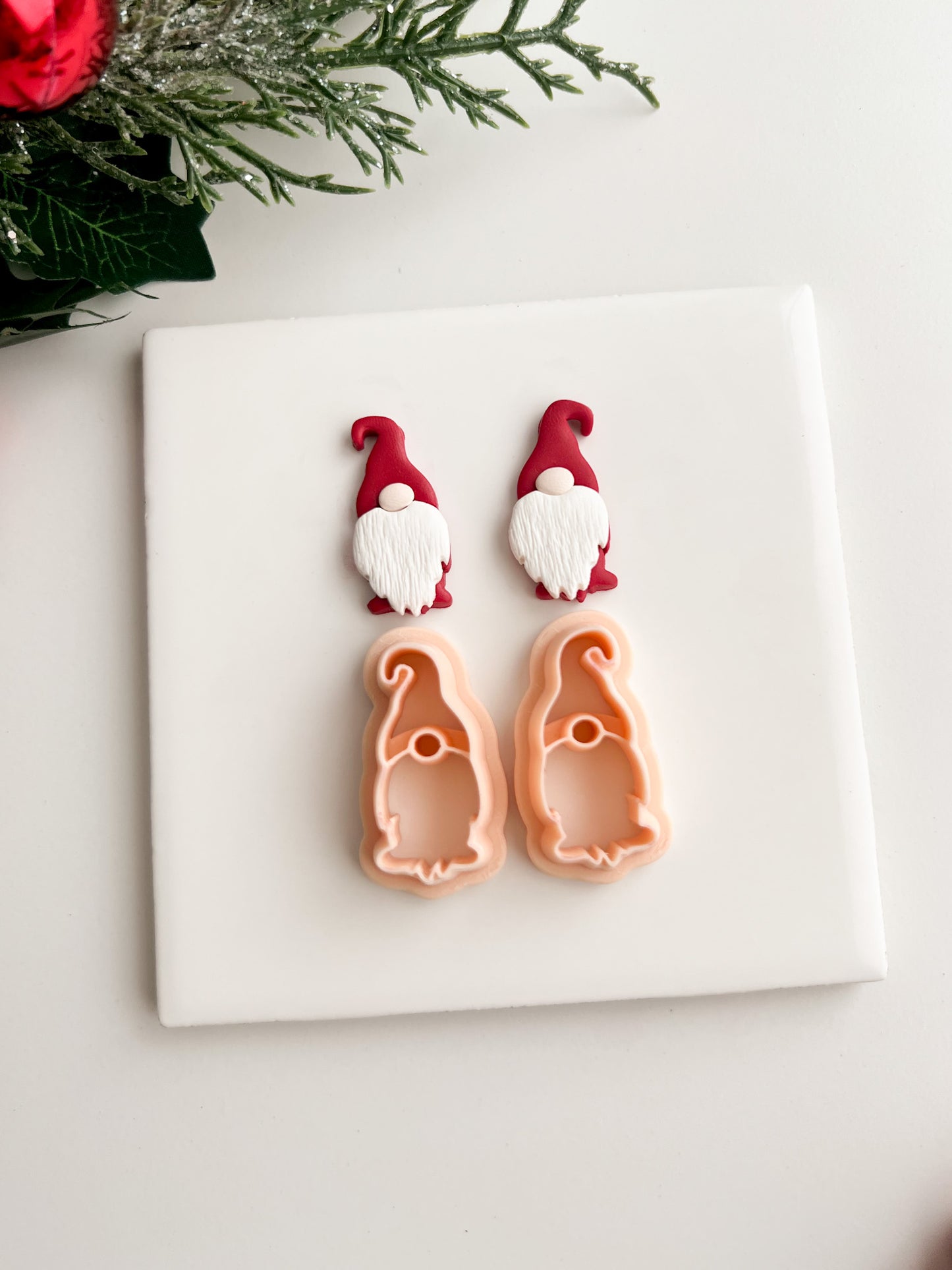 Gnome No. 2 Clay Cutter | Gnome No. 2 Polymer Clay Cutter for DIY Winter Earrings Festive Jewelry and Handmade Christmas Accessories