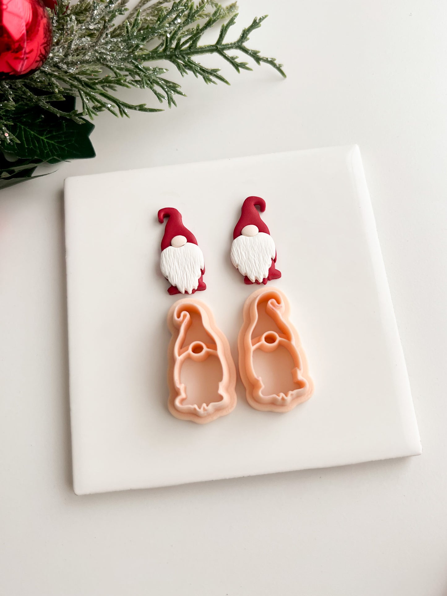 Gnome No. 2 Clay Cutter | Gnome No. 2 Polymer Clay Cutter for DIY Winter Earrings Festive Jewelry and Handmade Christmas Accessories