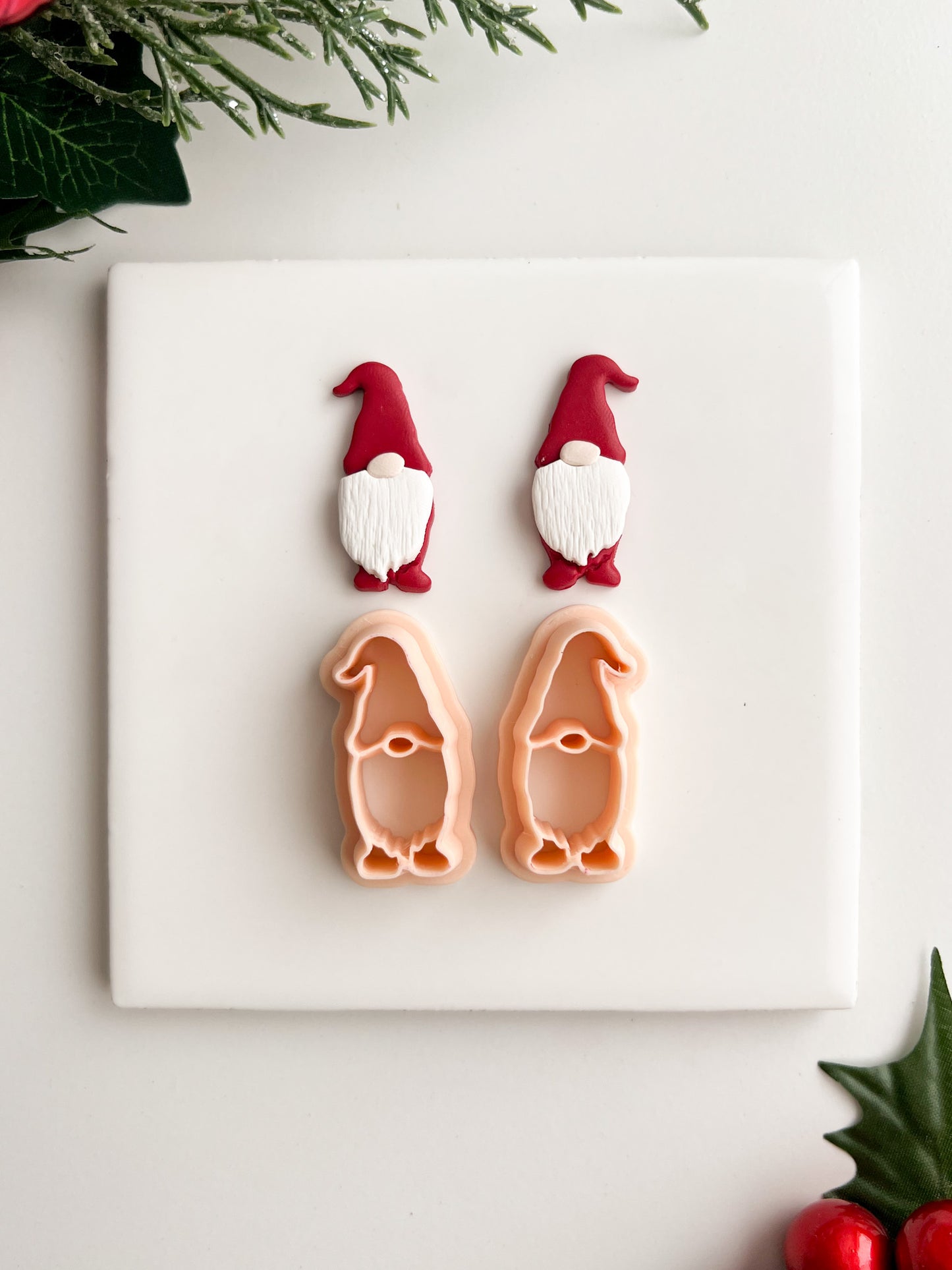 Gnome No. 3 Clay Cutter | Gnome No. 3 Polymer Clay Cutter for DIY Holiday Earrings Nordic Jewelry and Handmade Christmas Accessories