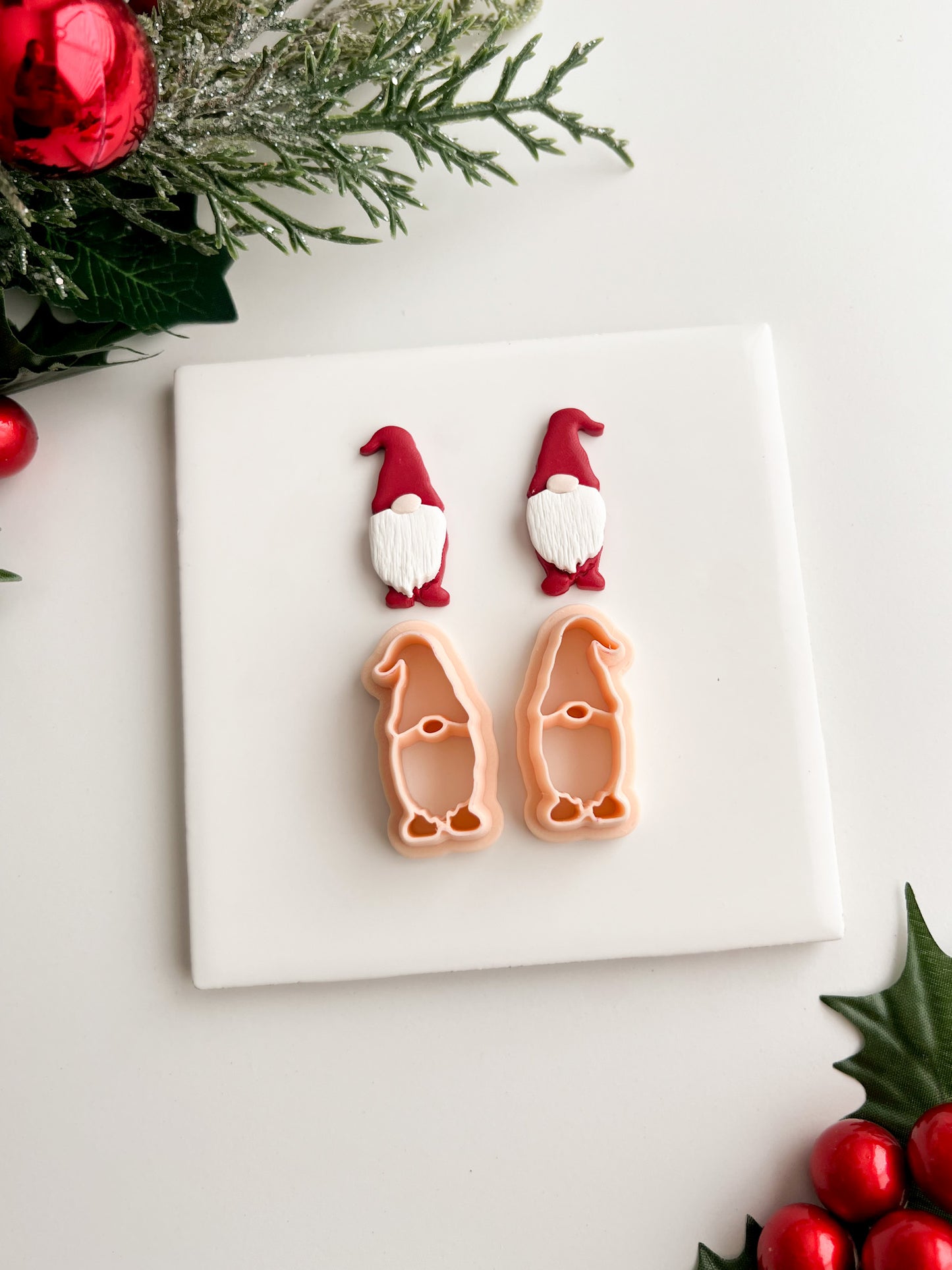 Gnome No. 3 Clay Cutter | Gnome No. 3 Polymer Clay Cutter for DIY Holiday Earrings Nordic Jewelry and Handmade Christmas Accessories