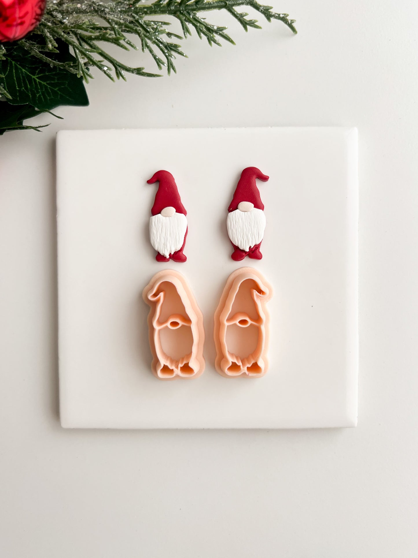 Gnome No. 3 Clay Cutter | Gnome No. 3 Polymer Clay Cutter for DIY Holiday Earrings Nordic Jewelry and Handmade Christmas Accessories