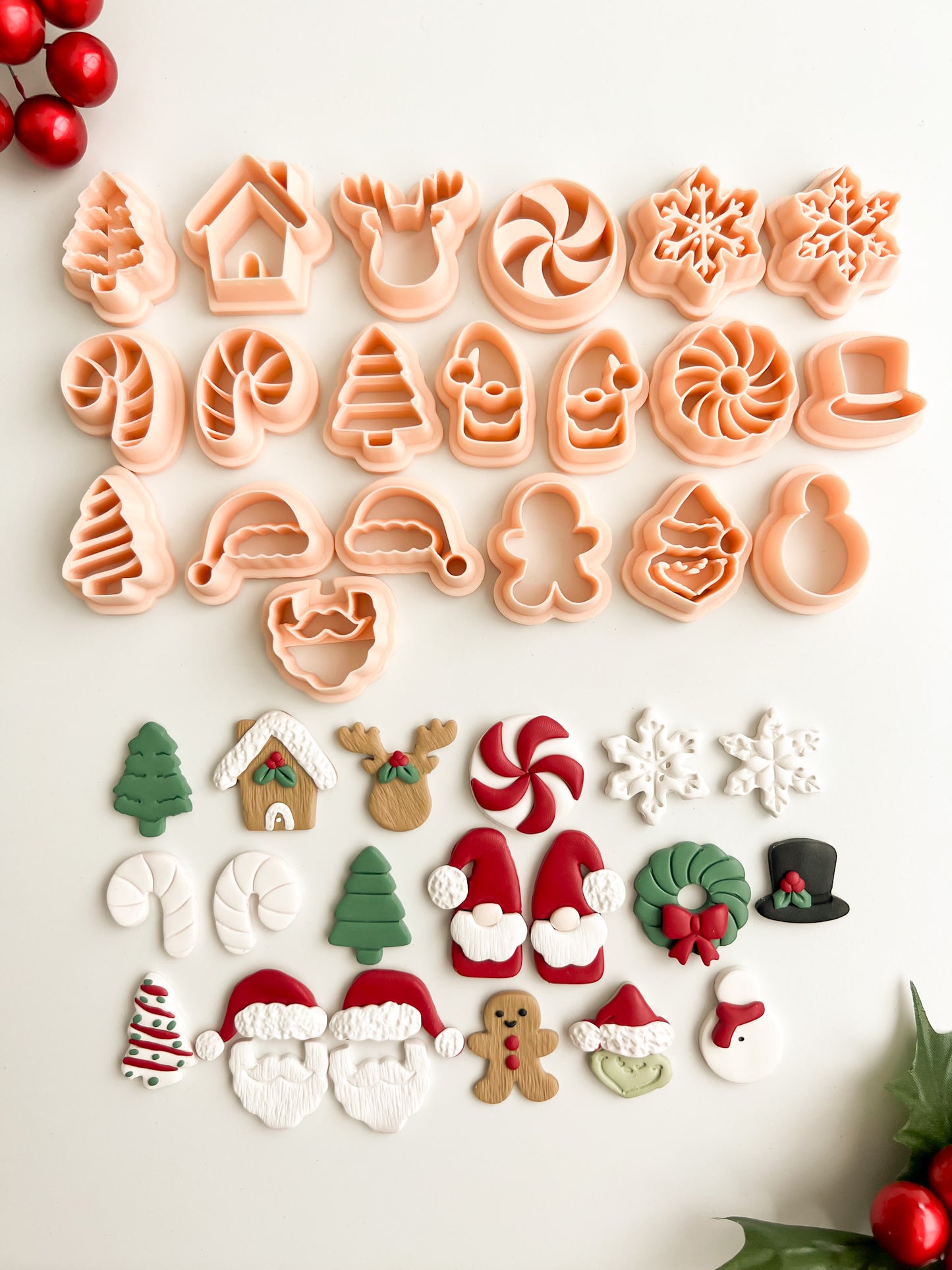 Christmas Bundle 2023 Clay Set | Christmas Bundle 2023 Polymer Clay Cutter Set for DIY Holiday Earrings Christmas-Themed Jewelry and Handmade Seasonal Accessories