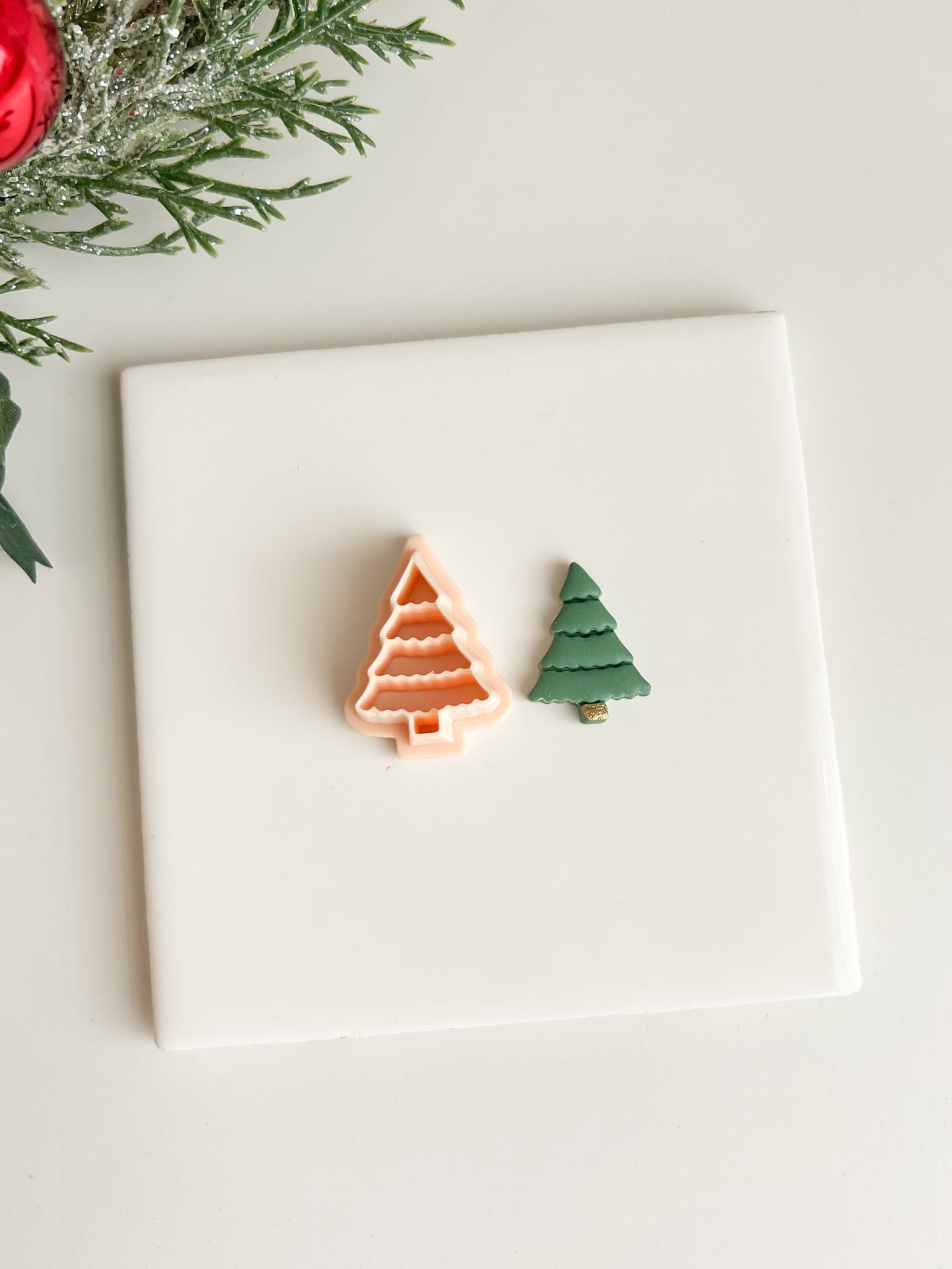 Wavy Tree Clay Cutter | Wavy Tree Polymer Clay Cutter for DIY Holiday Earrings Festive Jewelry and Handmade Christmas Accessories