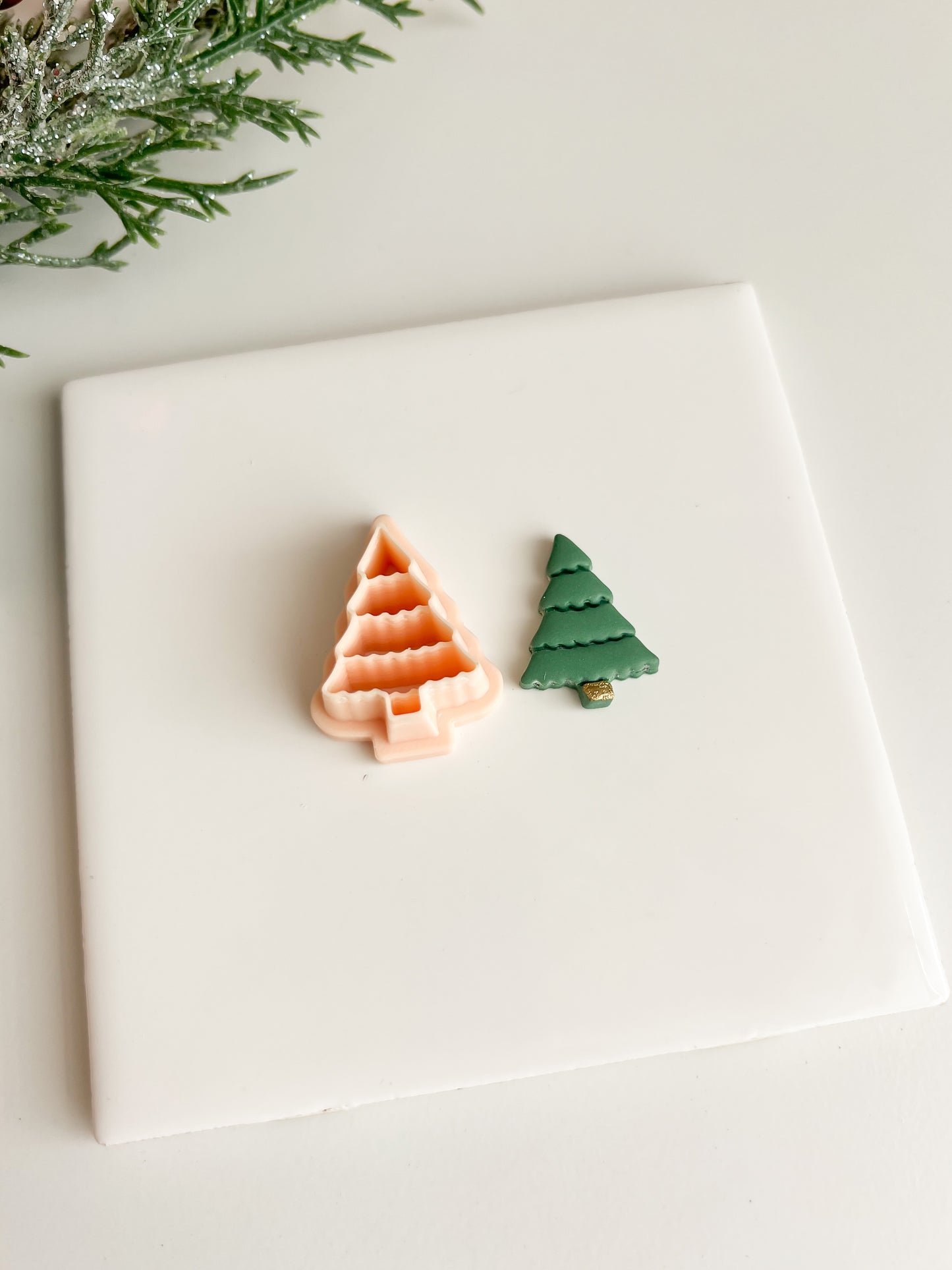 Wavy Tree Clay Cutter | Wavy Tree Polymer Clay Cutter for DIY Holiday Earrings Festive Jewelry and Handmade Christmas Accessories