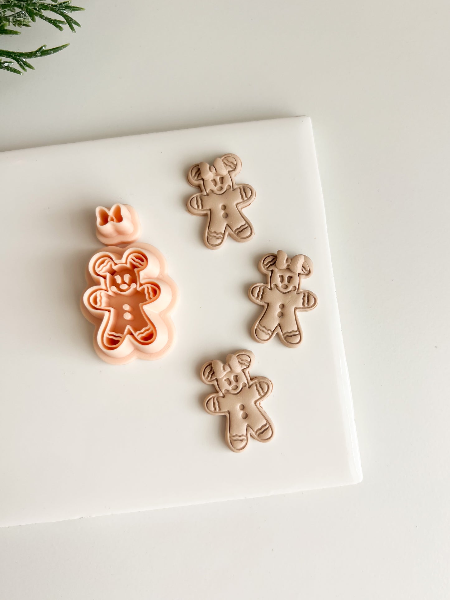 Minnie Mouse Gingerbread Clay Cutter | Minnie Mouse Gingerbread Polymer Clay Cutter for DIY Holiday Earrings Disney Jewelry and Handmade Christmas Accessories