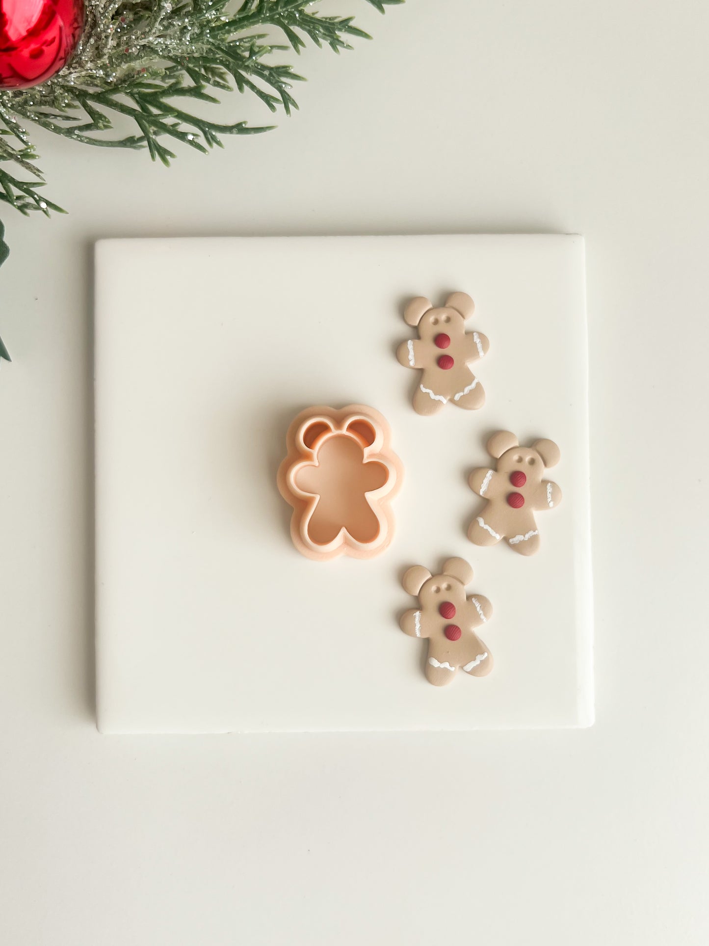 Outline Gingerbread Mickey Mouse Outline Cookie Clay Cutter | Gingerbread Mickey Mouse Polymer Clay Cutter for DIY Holiday Earrings Disney-Themed Jewelry and Handmade Baking Accessories