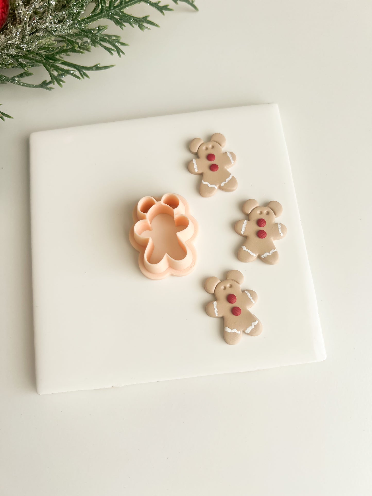 Outline Gingerbread Mickey Mouse Outline Cookie Clay Cutter | Gingerbread Mickey Mouse Polymer Clay Cutter for DIY Holiday Earrings Disney-Themed Jewelry and Handmade Baking Accessories