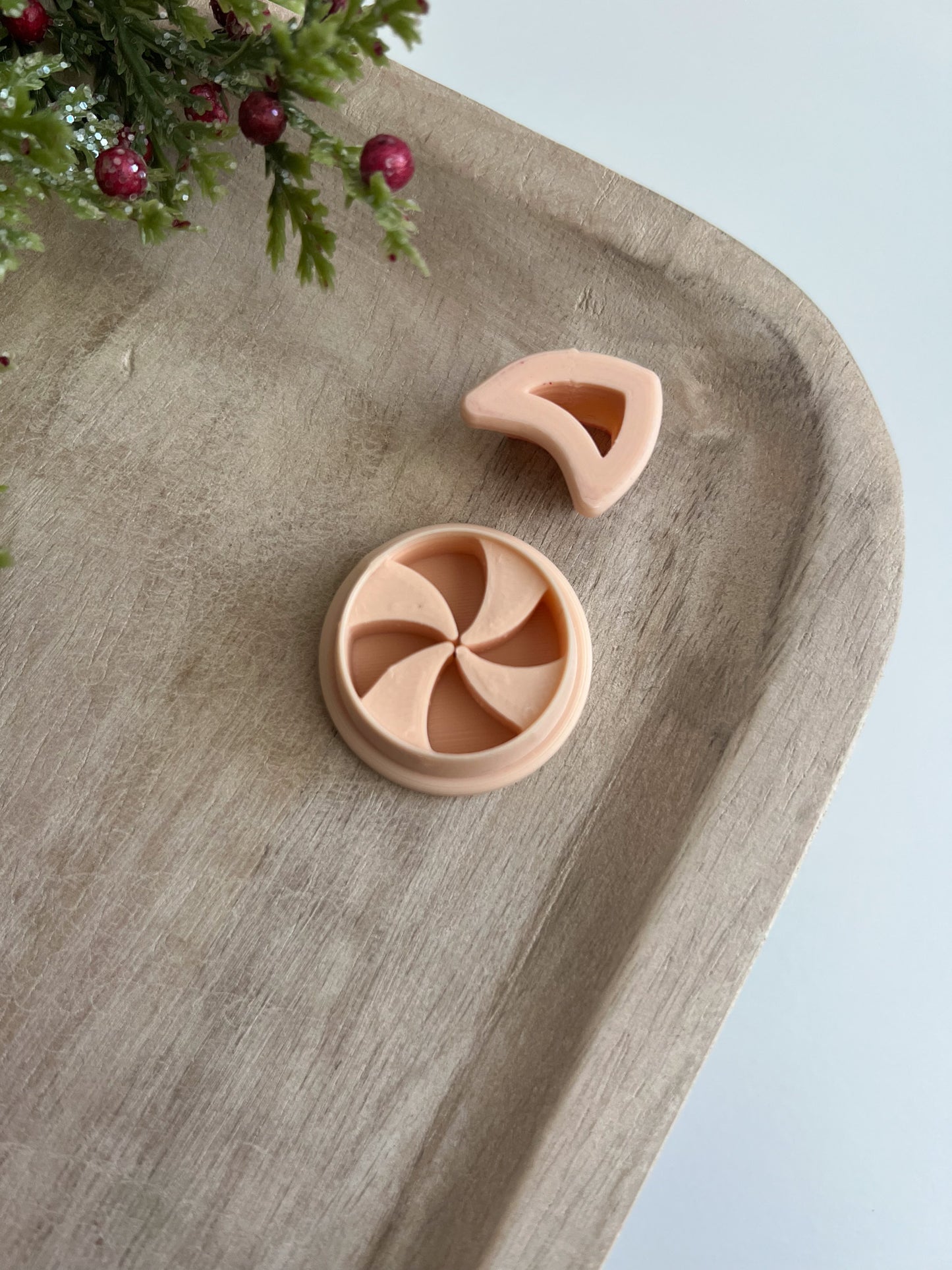 Peppermint No. 1 Clay Cutter | Christmas Peppermint Candy Polymer Clay Cutter for DIY Earrings and Gifts