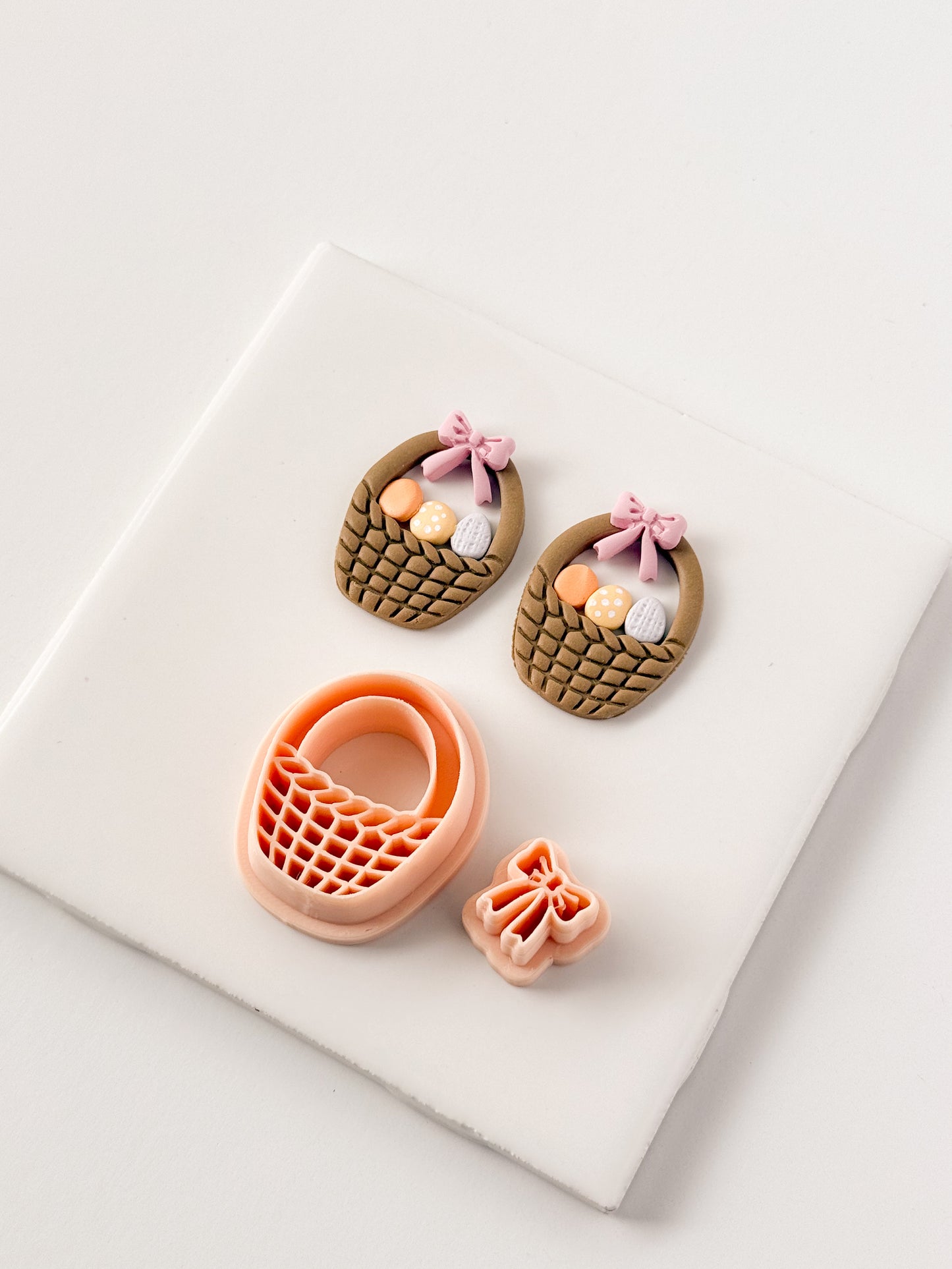 Easter Egg Basket No. 1 Clay Cutter | Easter Egg Basket Polymer Clay Cutter for DIY Holiday Earrings Easter Jewelry and Handmade Accessories