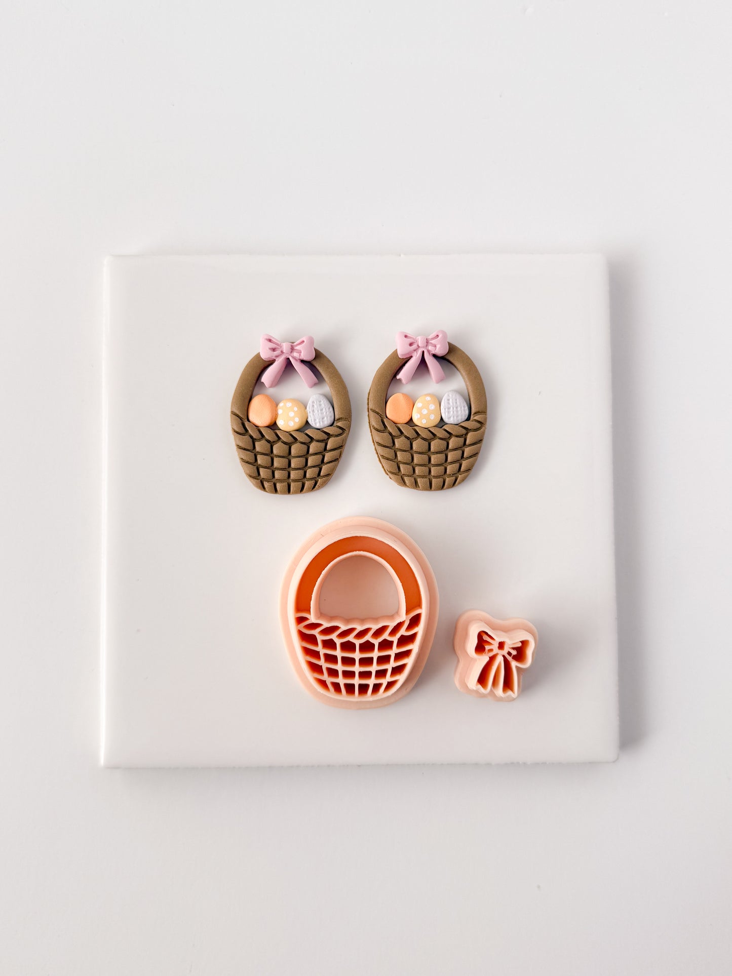 Easter Egg Basket No. 1 Clay Cutter | Easter Egg Basket Polymer Clay Cutter for DIY Holiday Earrings Easter Jewelry and Handmade Accessories