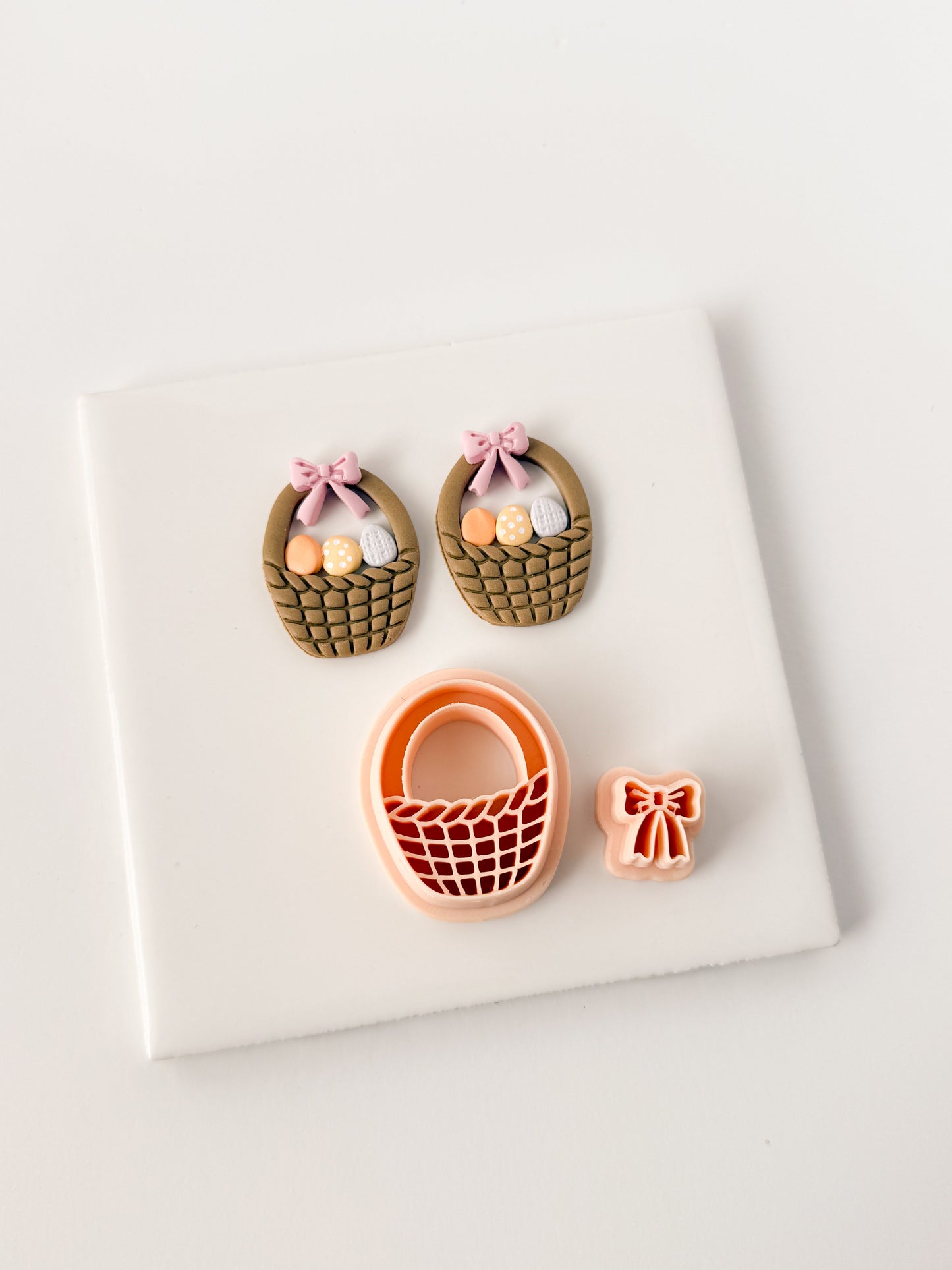 Easter Egg Basket No. 1 Clay Cutter | Easter Egg Basket Polymer Clay Cutter for DIY Holiday Earrings Easter Jewelry and Handmade Accessories