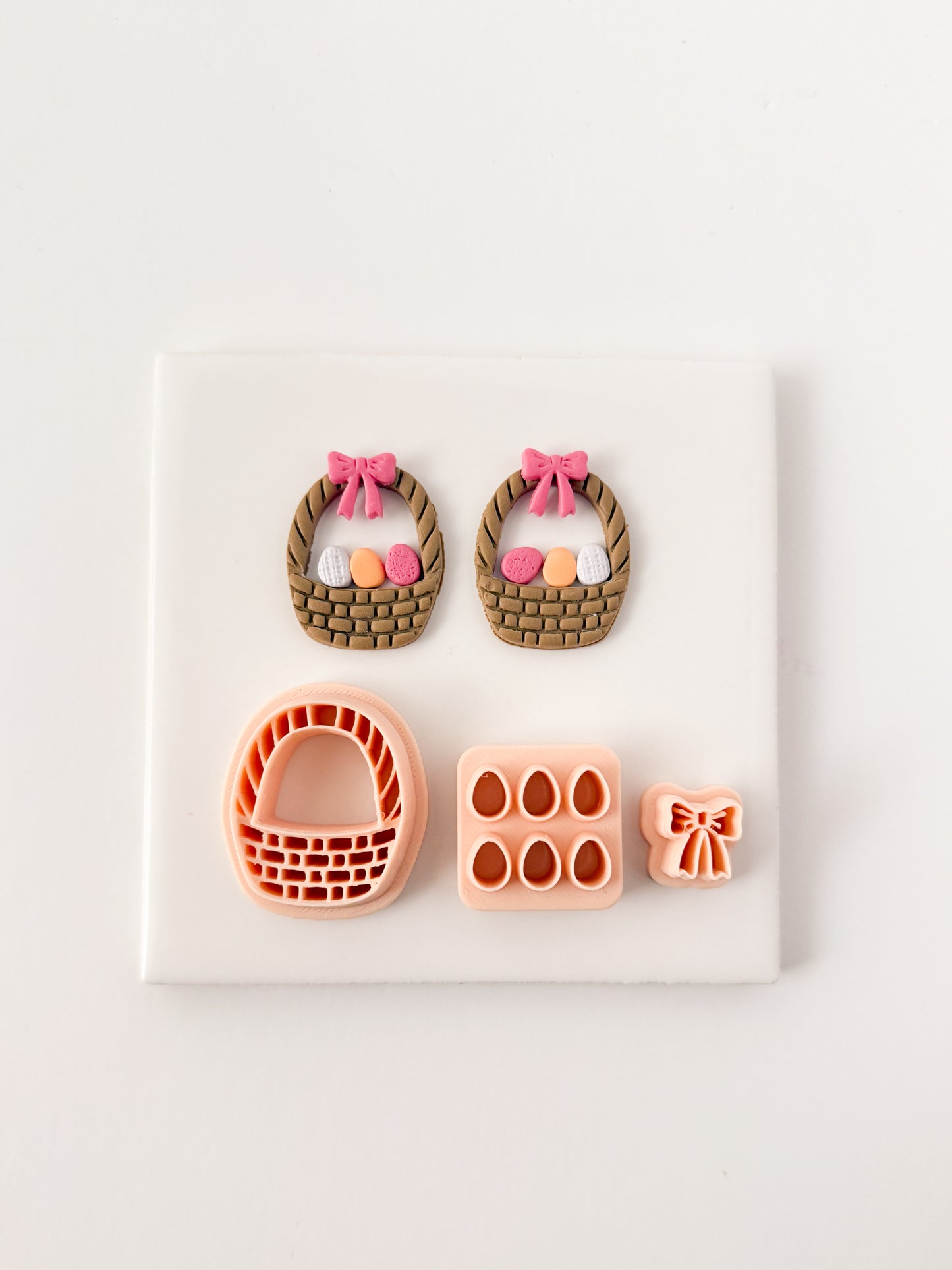 Easter Egg Basket No. 2 Clay Cutter | Easter Egg Basket Polymer Clay Cutter for DIY Easter Earrings Festive Jewelry and Handmade Spring Accessories