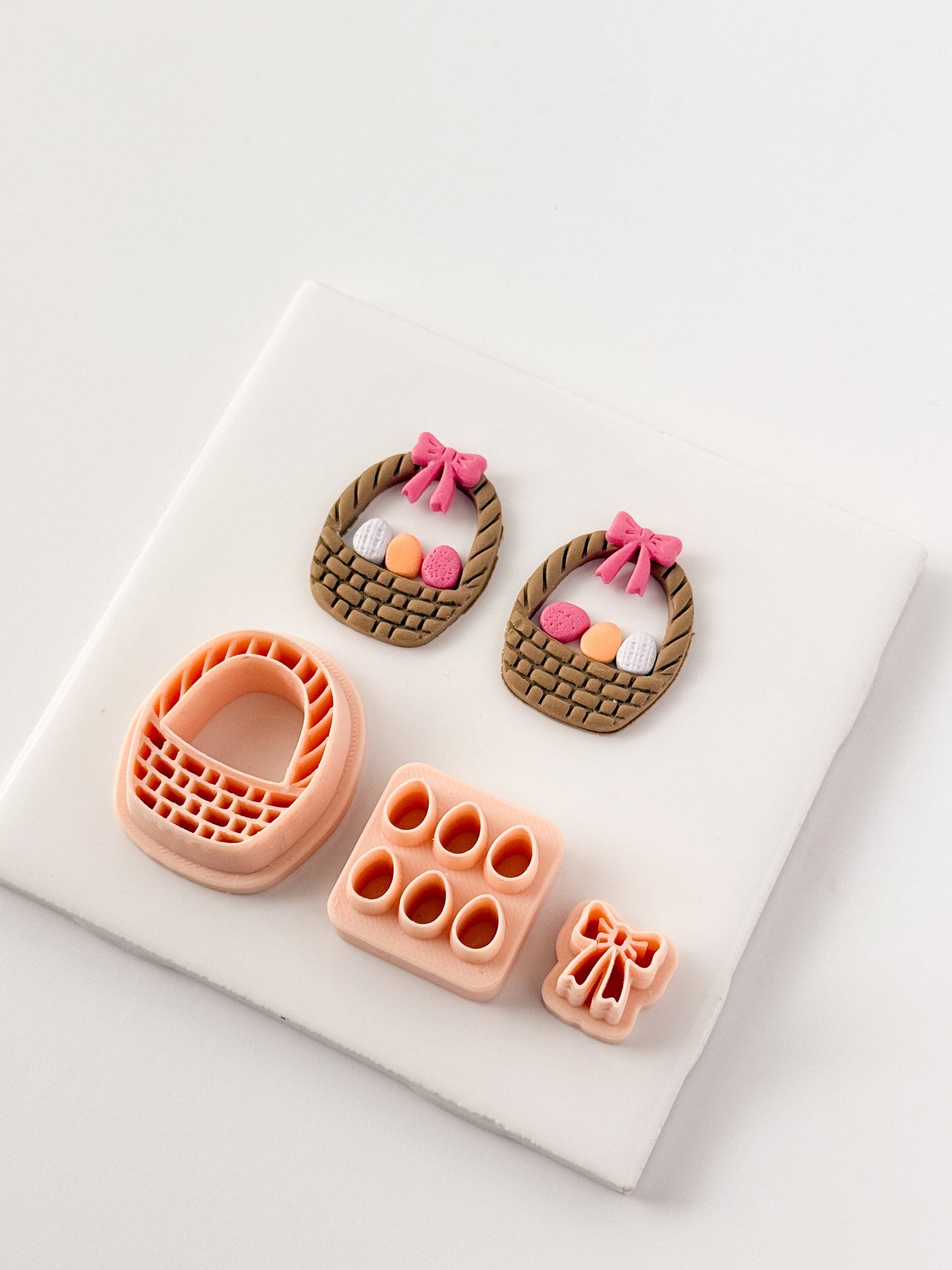 Easter Egg Basket No. 2 Clay Cutter | Easter Egg Basket Polymer Clay Cutter for DIY Easter Earrings Festive Jewelry and Handmade Spring Accessories
