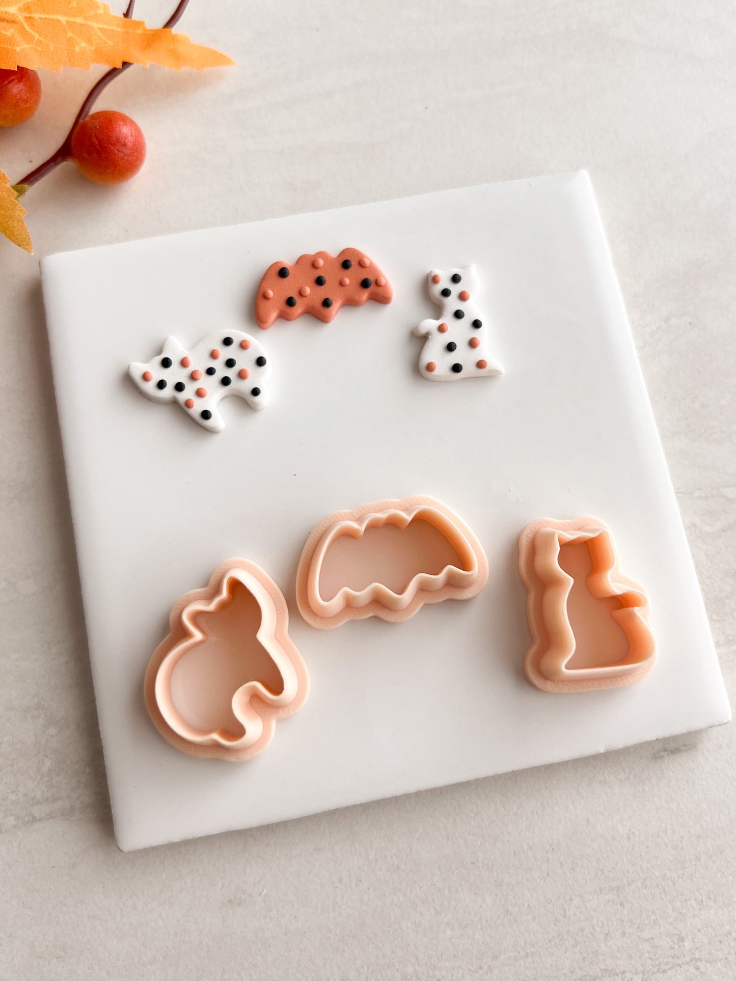 Frosted Halloween Cookie Trio Clay Cutter | Frosted Halloween Cookie Polymer Clay Cutter Set for DIY Earrings Festive Jewelry and Spooky Baking Crafts