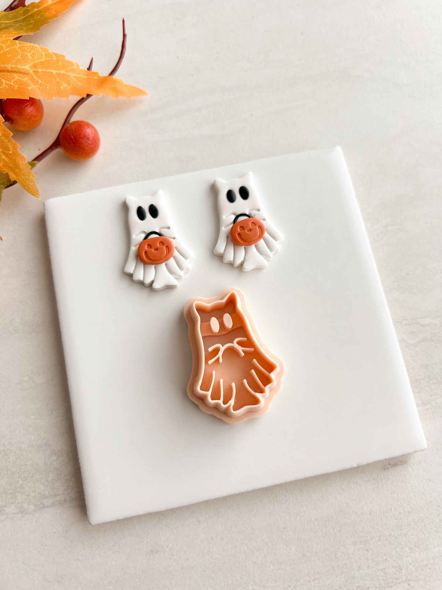 Ghost Cat Clay Cutter | Ghost Cat Polymer Clay Cutter for DIY Halloween Earrings Cat-Themed Jewelry and Handmade Spooky Accessories