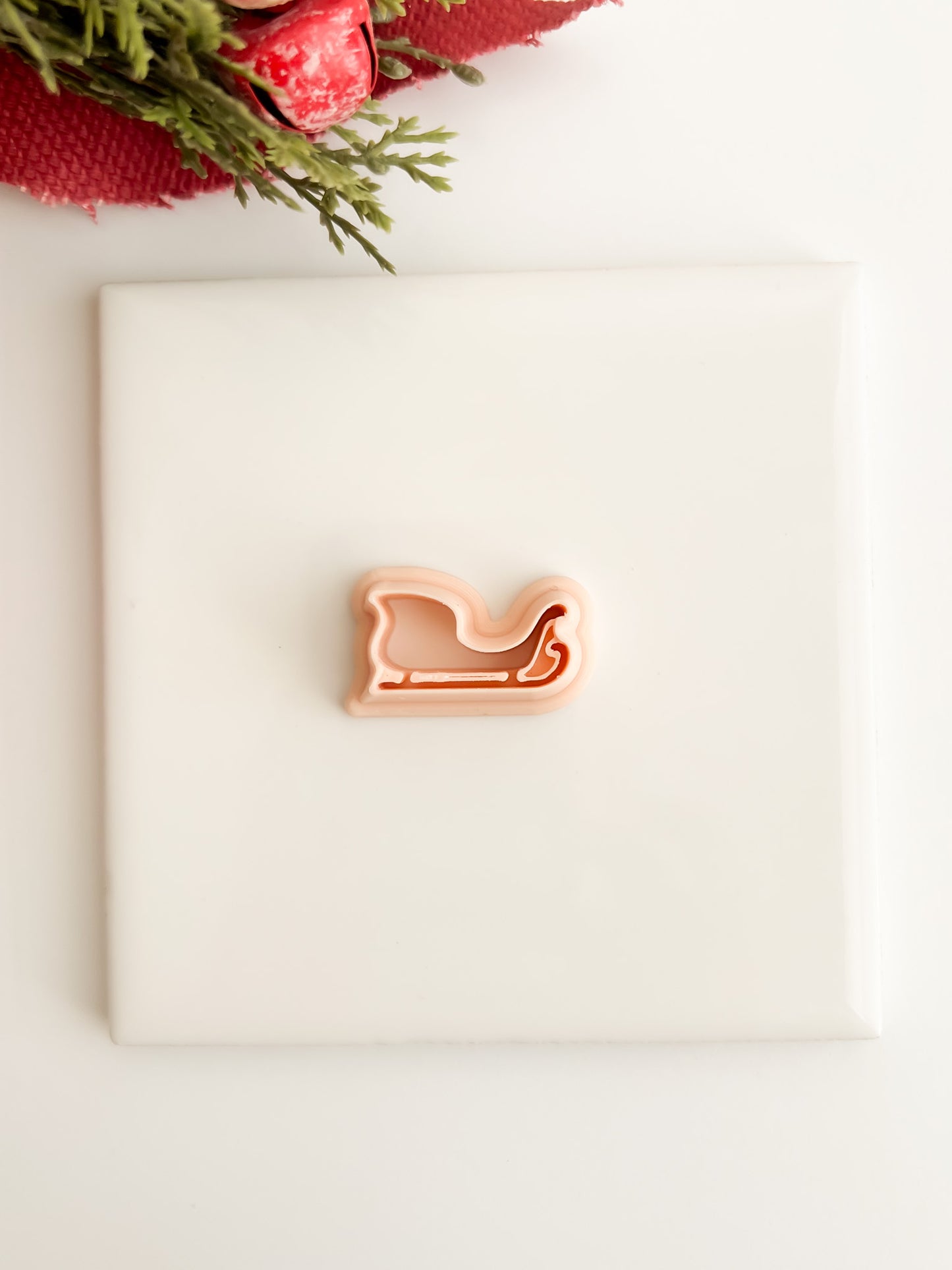 Santa Sleigh Clay Cutter | Christmas Sleigh Polymer Clay Cutter for Holiday Earrings and Crafts