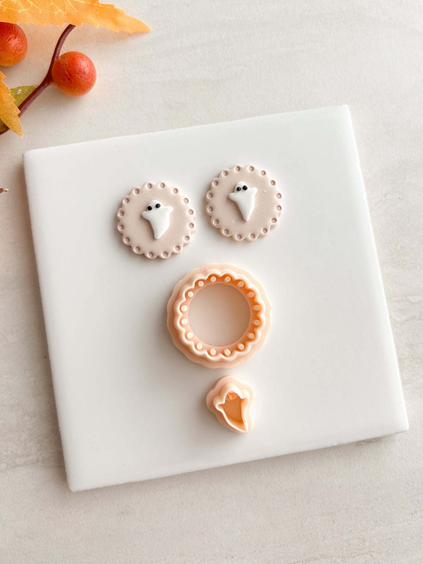 Ghost Danish Cookie | Ghost Danish Cookie Polymer Clay Cutter for DIY Halloween Earrings Cookie-Themed Jewelry and Handmade Cute Accessories