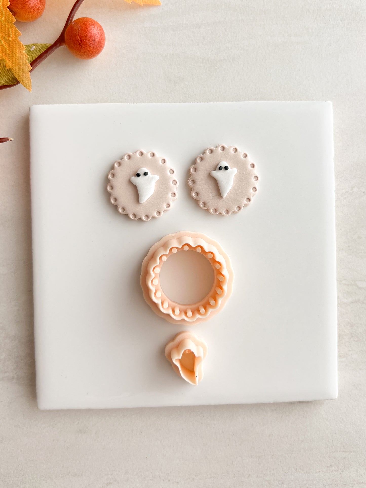 Ghost Danish Cookie | Ghost Danish Cookie Polymer Clay Cutter for DIY Halloween Earrings Cookie-Themed Jewelry and Handmade Cute Accessories