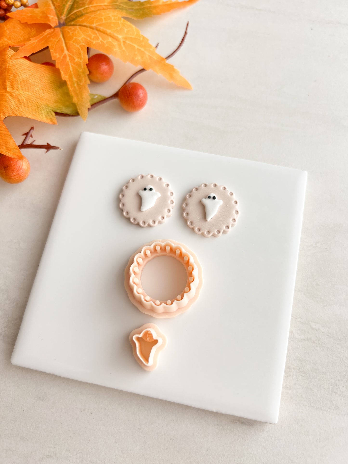 Ghost Danish Cookie | Ghost Danish Cookie Polymer Clay Cutter for DIY Halloween Earrings Cookie-Themed Jewelry and Handmade Cute Accessories