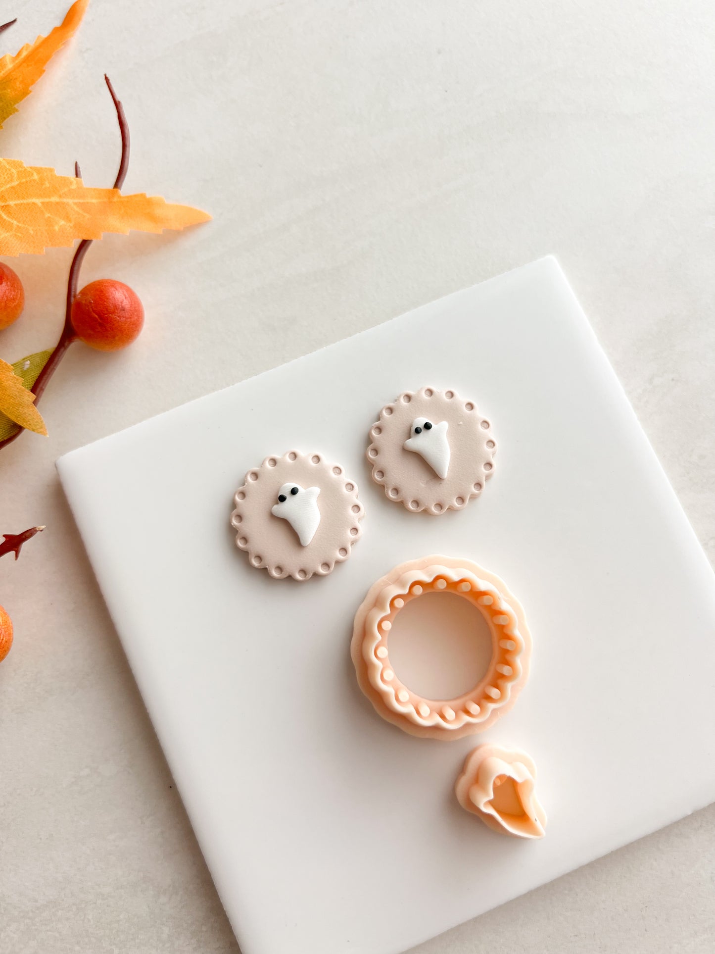 Ghost Danish Cookie | Ghost Danish Cookie Polymer Clay Cutter for DIY Halloween Earrings Cookie-Themed Jewelry and Handmade Cute Accessories