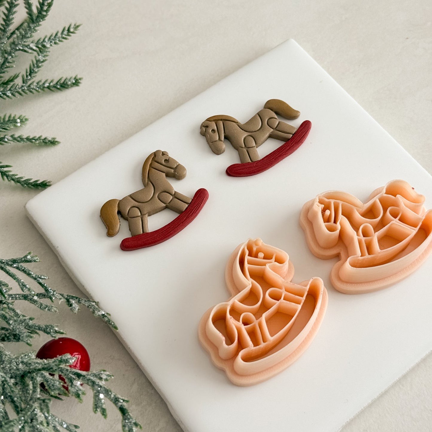 2025 Toy Rocking Horse | Festive Polymer Clay Cutter