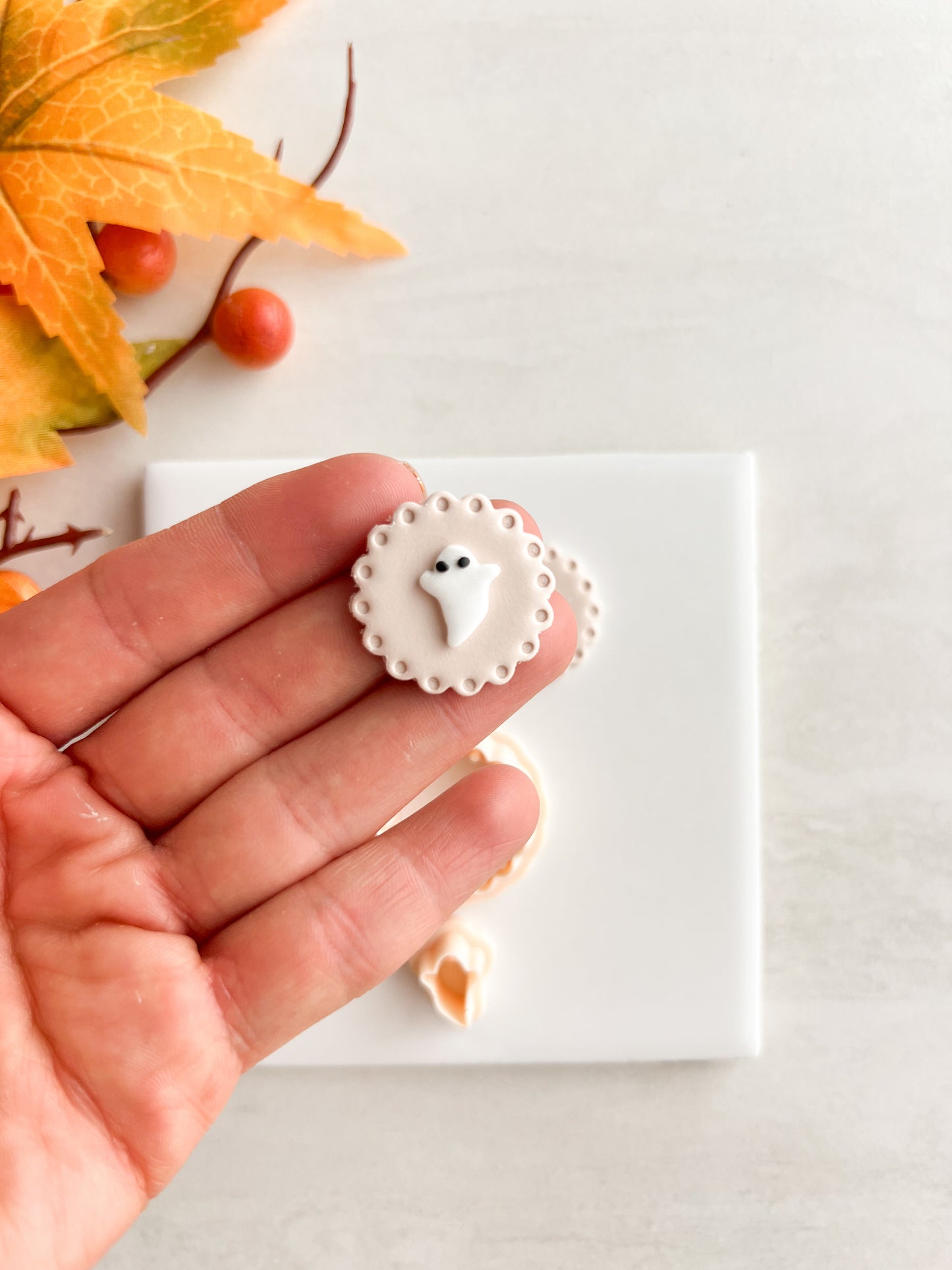 Ghost Danish Cookie | Ghost Danish Cookie Polymer Clay Cutter for DIY Halloween Earrings Cookie-Themed Jewelry and Handmade Cute Accessories
