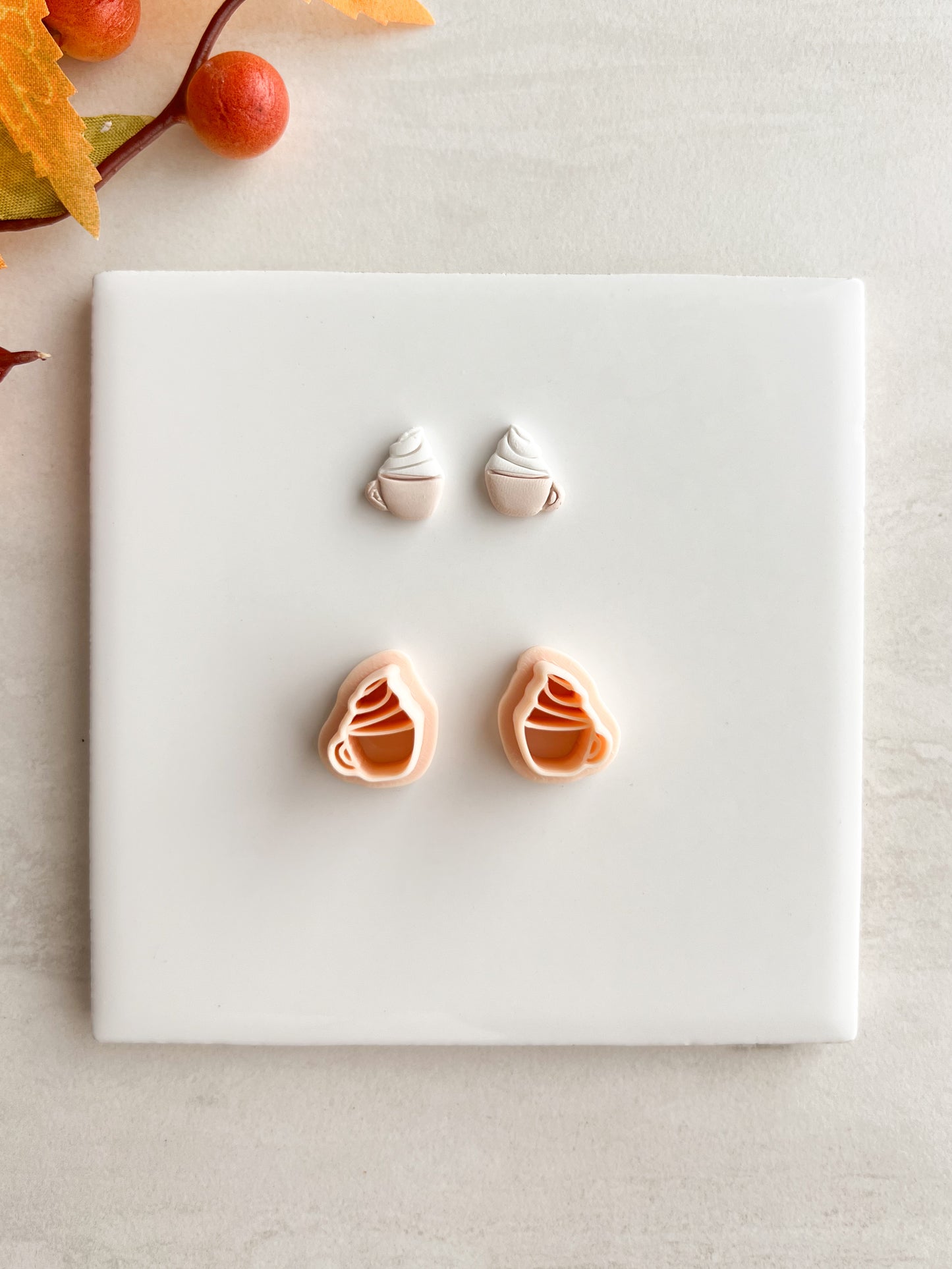 Pumpkin Spice Latte Clay Cutter | Pumpkin Spice Latte Polymer Clay Cutter for DIY Fall Earrings Coffee-Themed Jewelry and Handmade Autumn Accessories