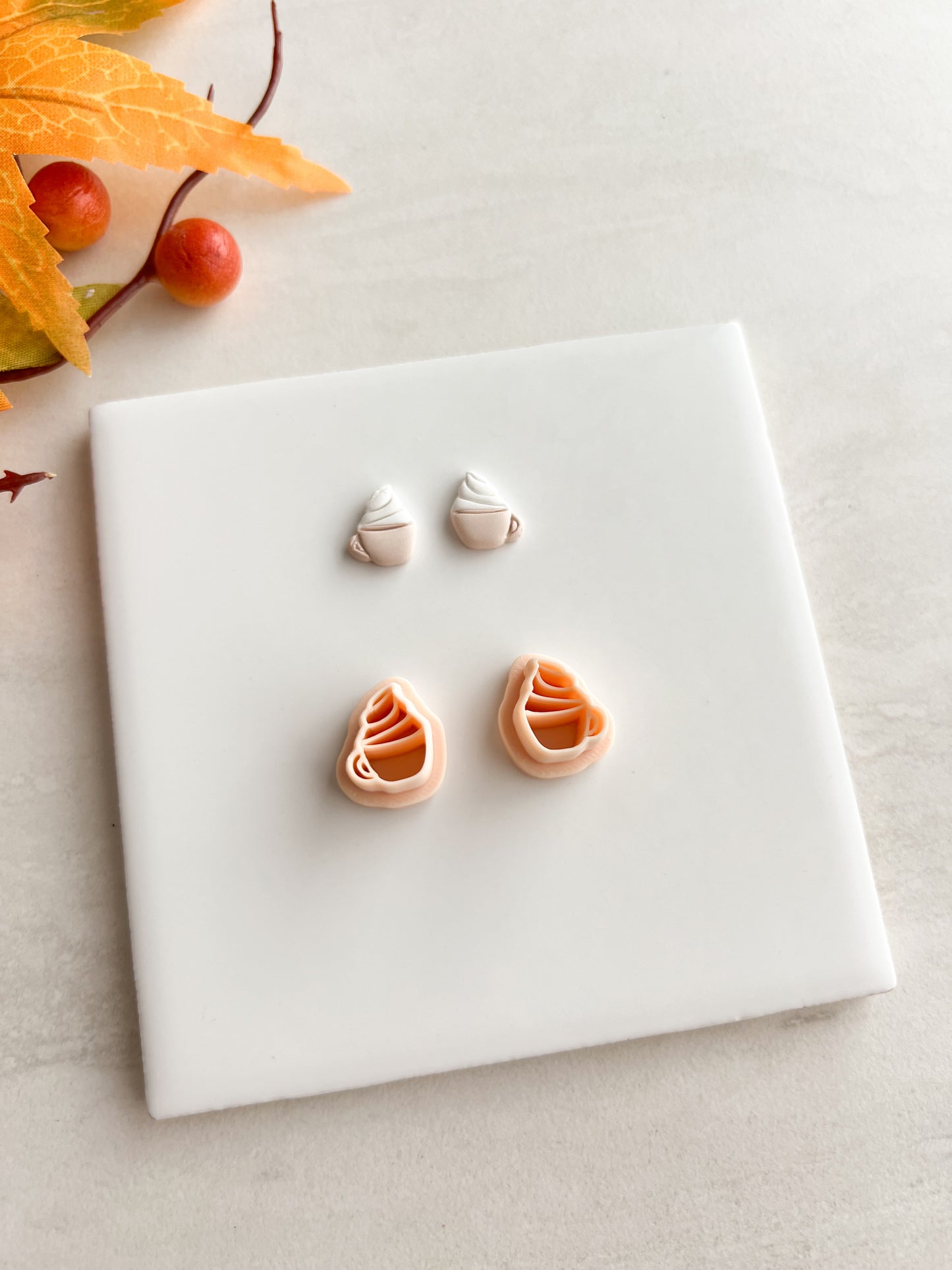 Pumpkin Spice Latte Clay Cutter | Pumpkin Spice Latte Polymer Clay Cutter for DIY Fall Earrings Coffee-Themed Jewelry and Handmade Autumn Accessories