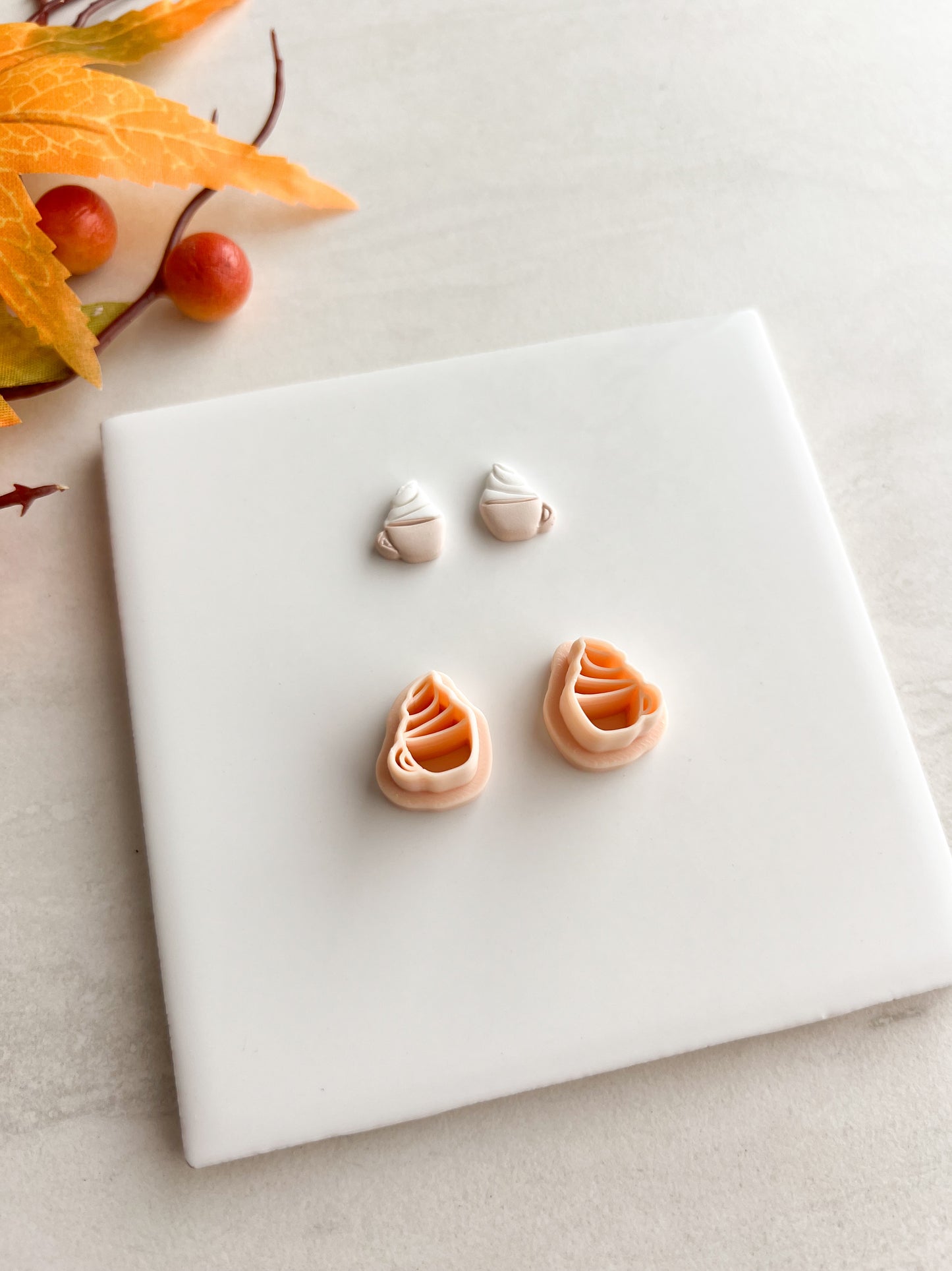 Pumpkin Spice Latte Clay Cutter | Pumpkin Spice Latte Polymer Clay Cutter for DIY Fall Earrings Coffee-Themed Jewelry and Handmade Autumn Accessories