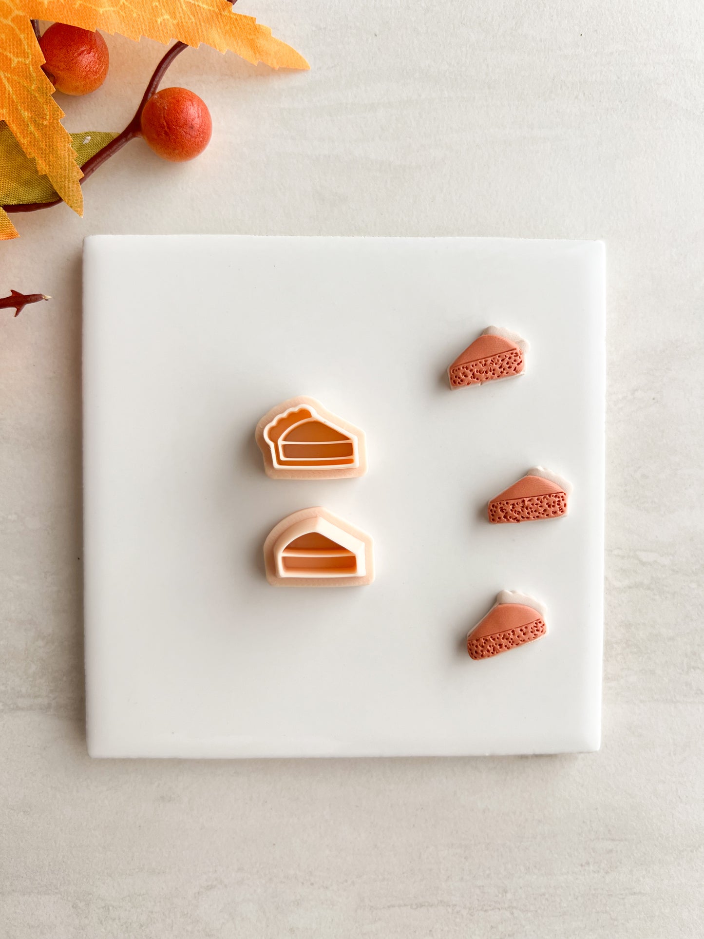 Pumpkin Pie Slice Clay Cutter | Pumpkin Pie Slice Polymer Clay Cutter for DIY Thanksgiving Earrings Fall Jewelry and Handmade Dessert Accessories