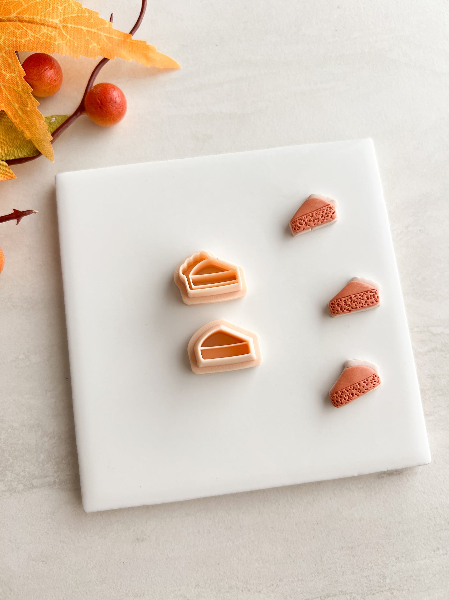 Pumpkin Pie Slice Clay Cutter | Pumpkin Pie Slice Polymer Clay Cutter for DIY Thanksgiving Earrings Fall Jewelry and Handmade Dessert Accessories