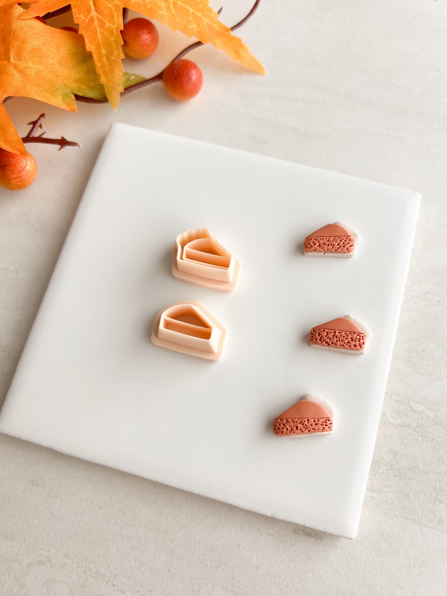 Pumpkin Pie Slice Clay Cutter | Pumpkin Pie Slice Polymer Clay Cutter for DIY Thanksgiving Earrings Fall Jewelry and Handmade Dessert Accessories