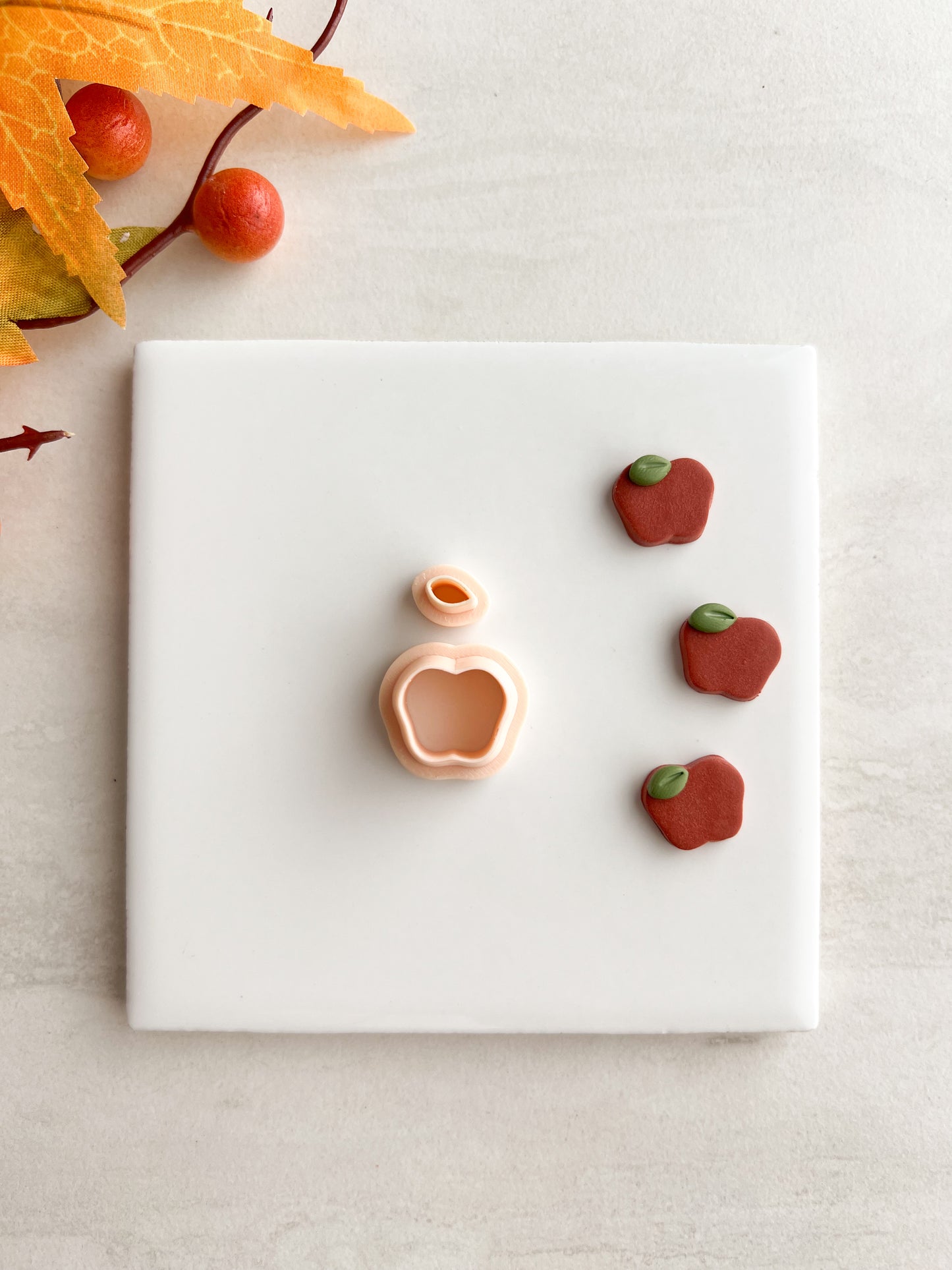 Apple No. 1 Clay Cutter | Apple No. 1 Polymer Clay Cutter for DIY Fruit Earrings Food-Themed Jewelry and Handmade Cute Accessories