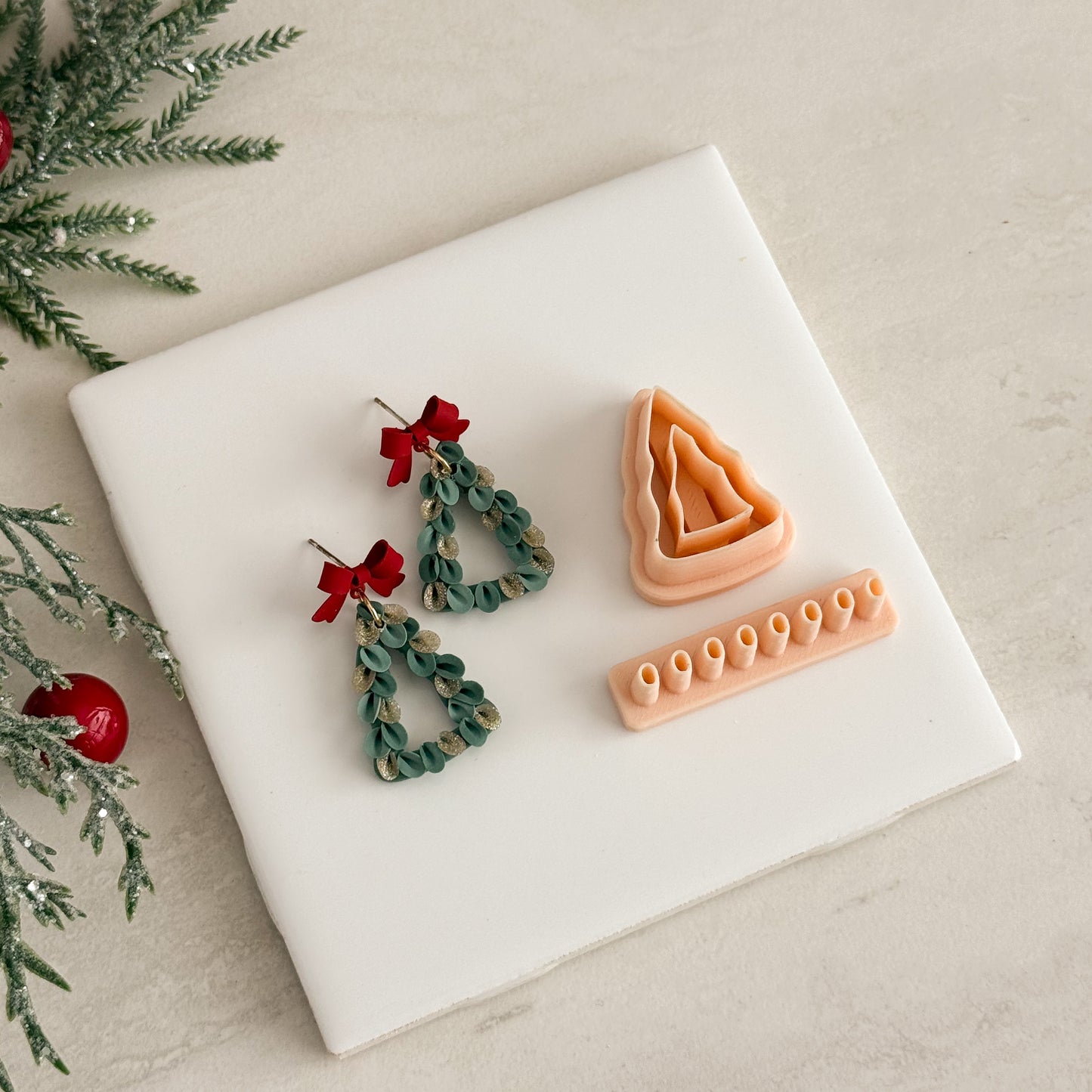 2025 Christmas Tree Cutout with Petals No. 4 | Festive Polymer Clay Cutters