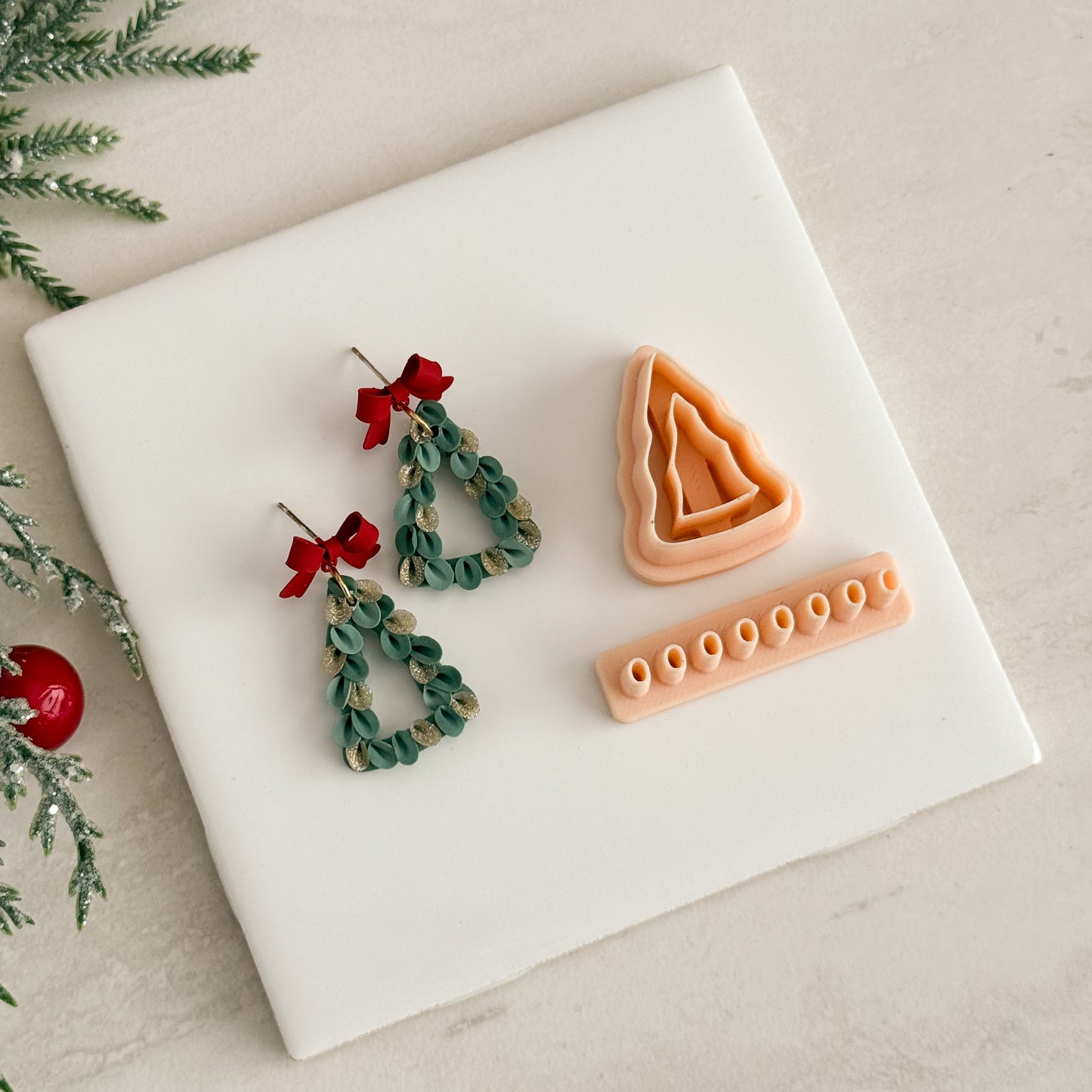 2025 Christmas Tree Cutout with Petals No. 4 | Festive Polymer Clay Cutters