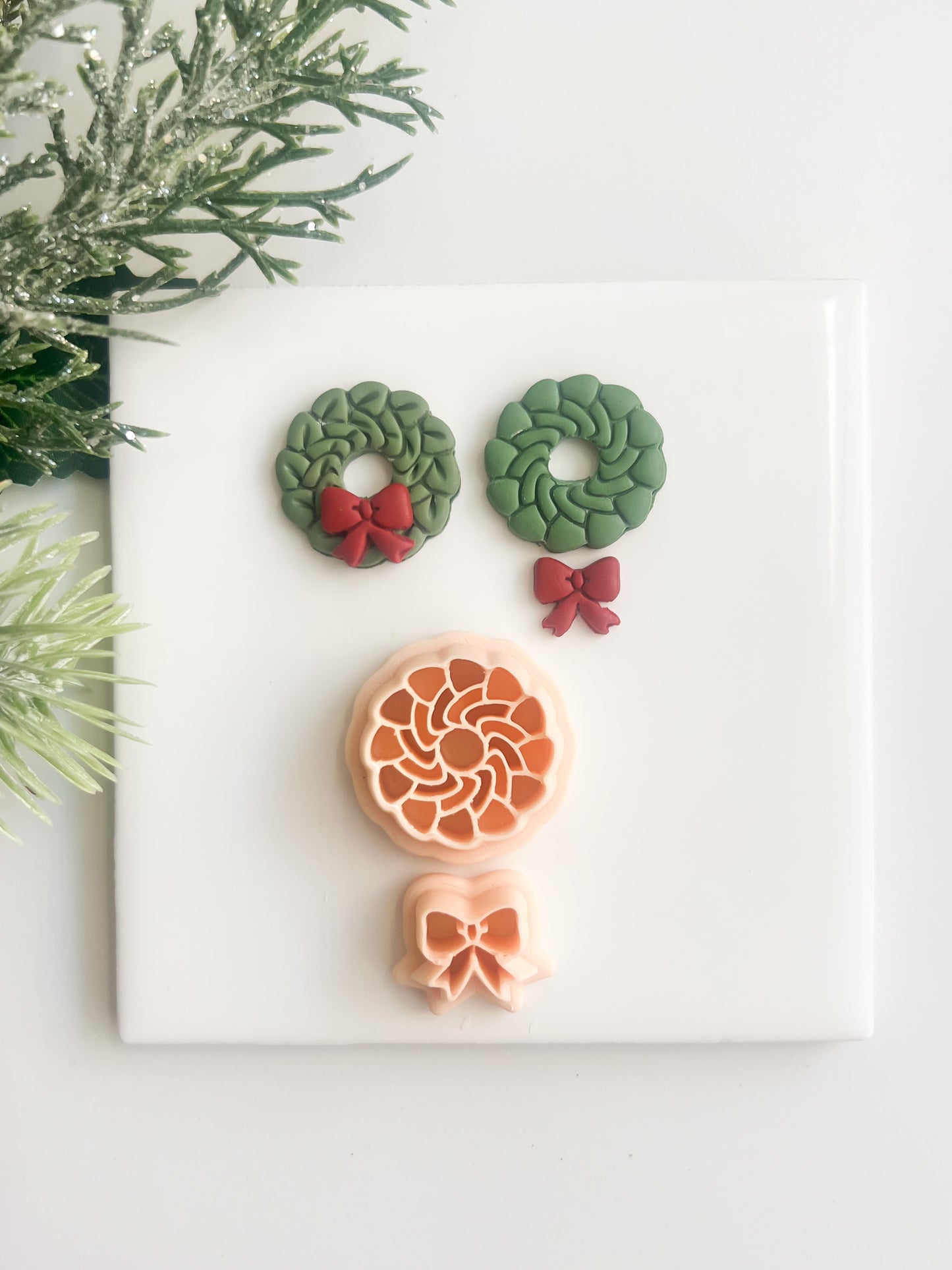 Wreath No. 4 Clay Cutter | Christmas Wreath Polymer Clay Cutter for Handmade Earrings and Festive Crafts