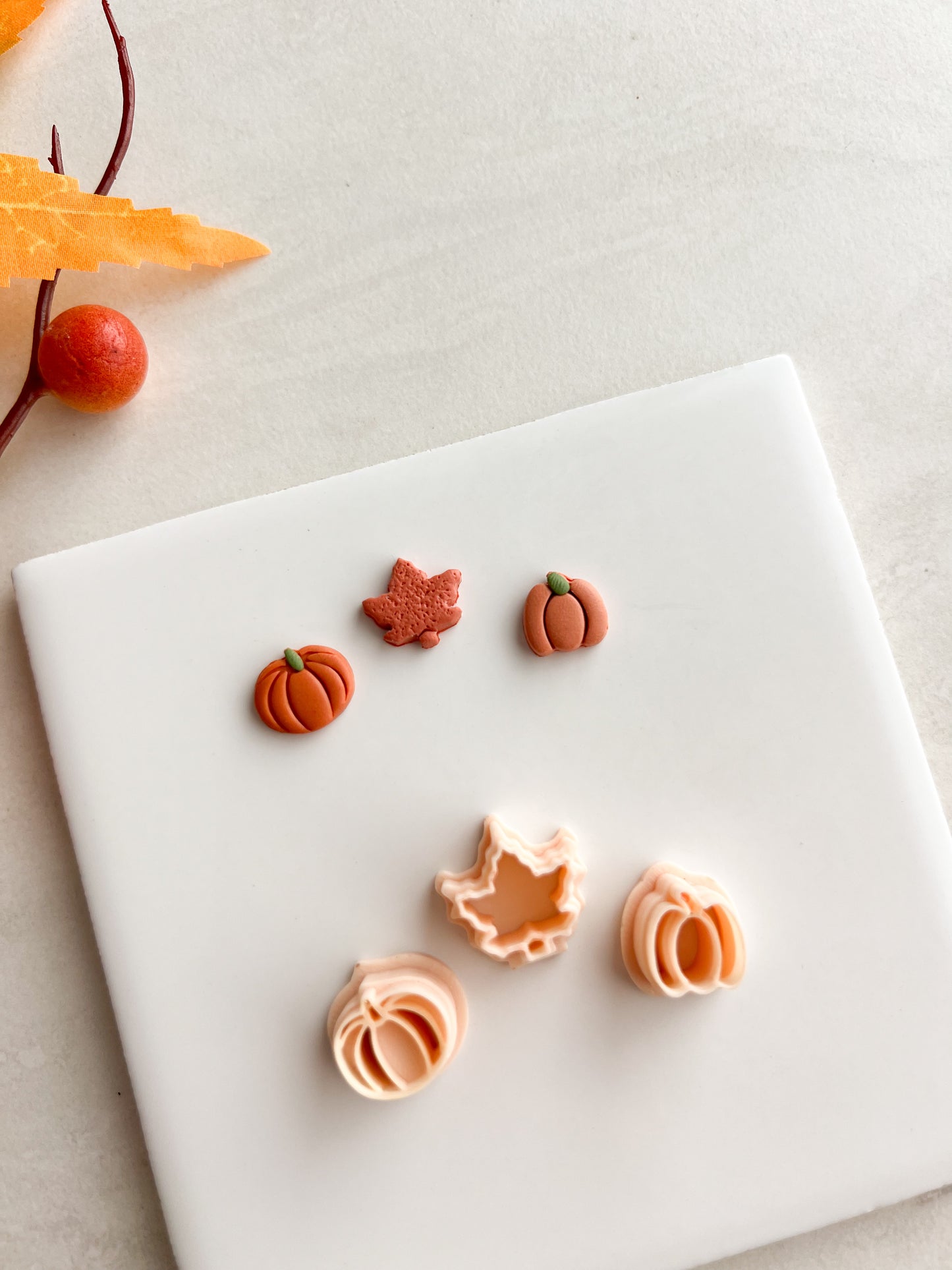 Fall Stud Trio No. 4 Clay Cutters | Fall Stud Trio No. 4 Polymer Clay Cutters for DIY Autumn Earrings Seasonal-Themed Jewelry and Handmade Festive Accessories