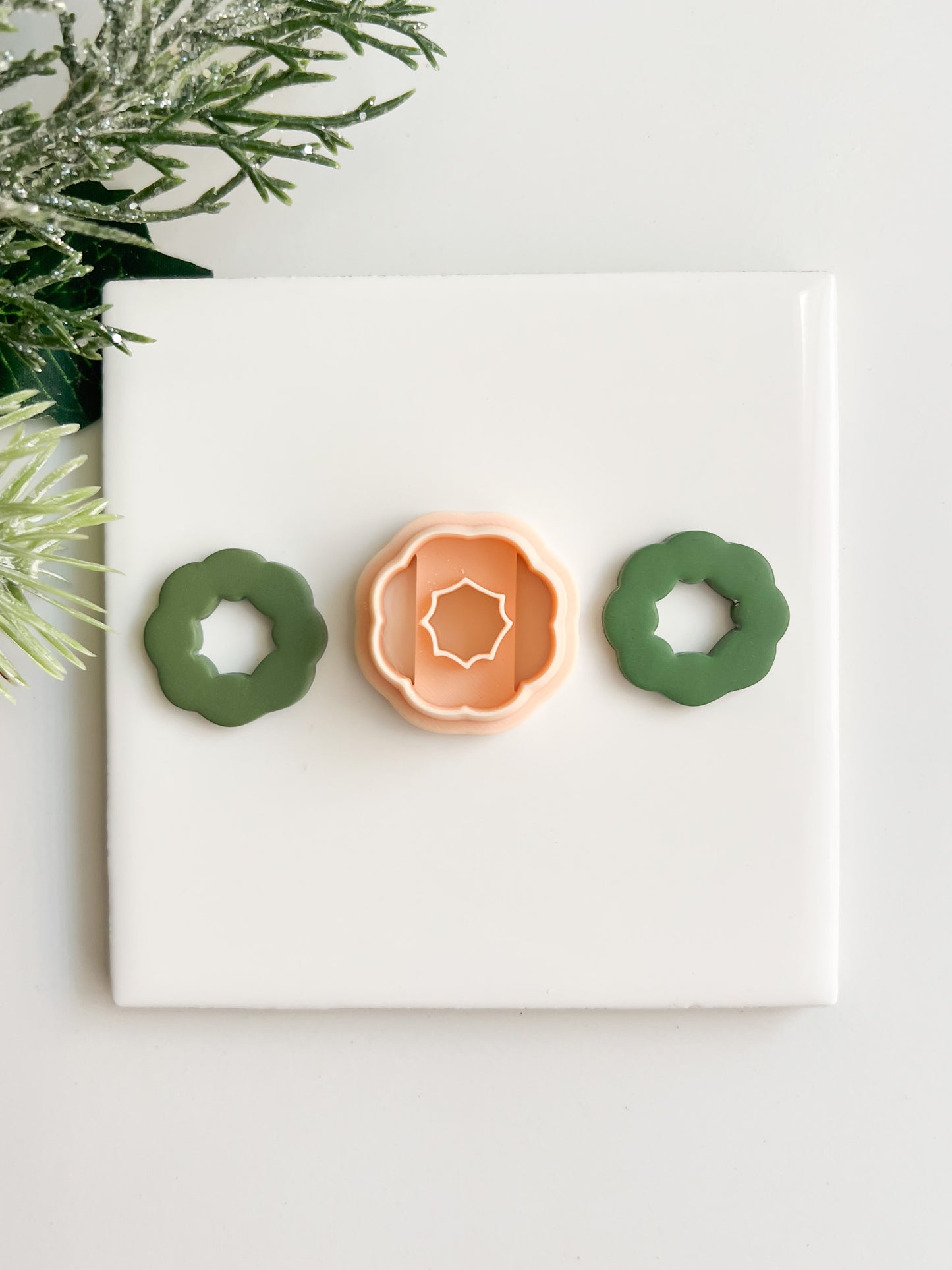 Wreath No. 3 Clay Cutter | Holiday Wreath Polymer Clay Cutter for DIY Earrings, Crafts and Baking