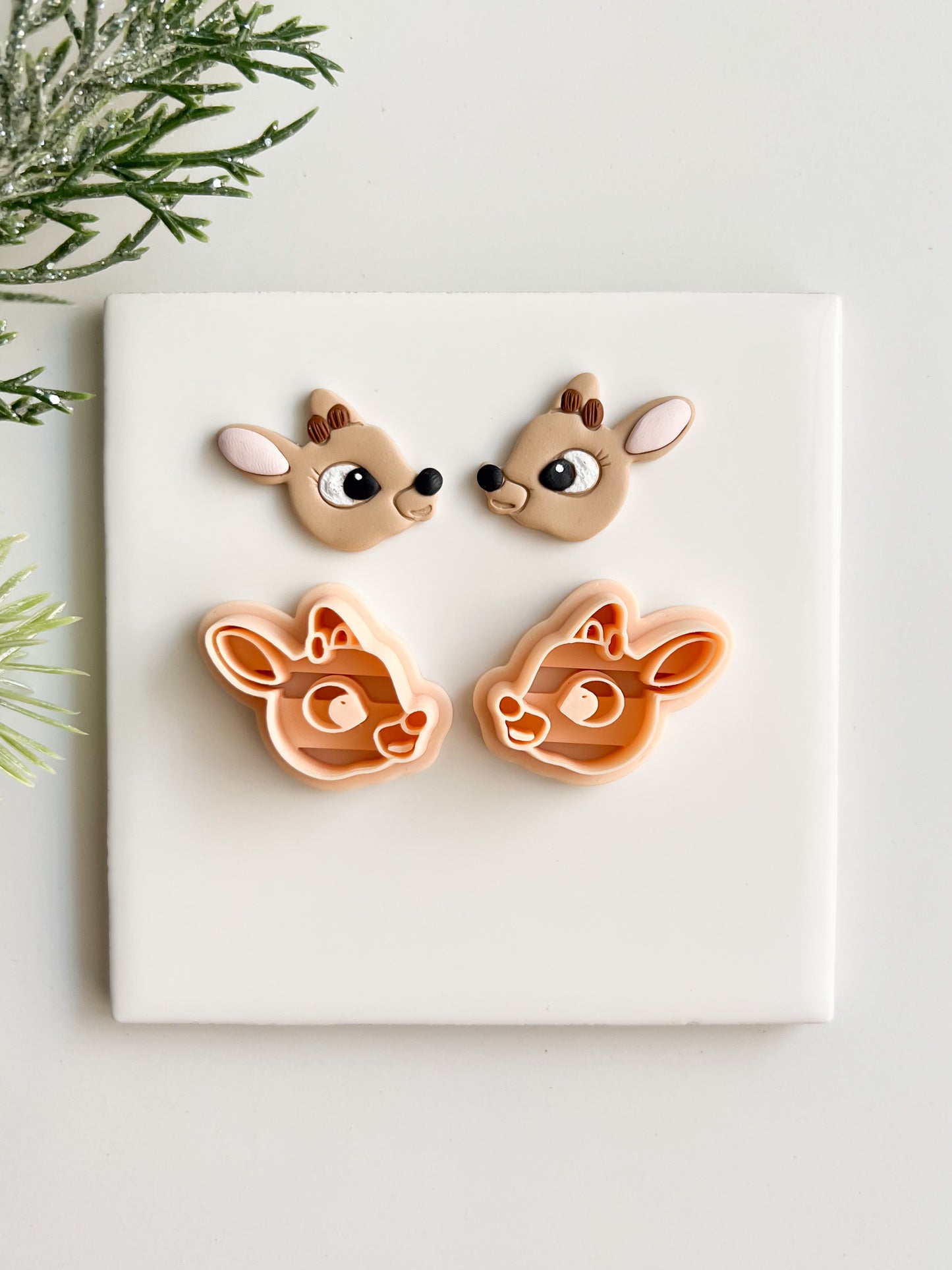 Rudolph Clay Cutter | Reindeer Polymer Clay Cutter for Christmas Earrings and Holiday Crafts