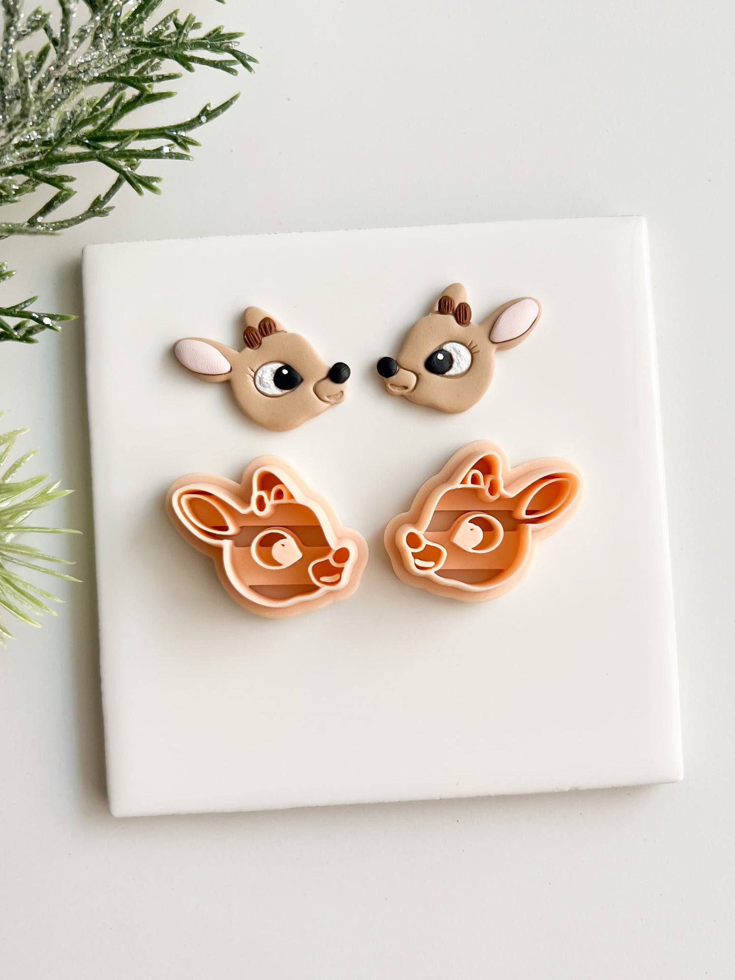 Rudolph Clay Cutter | Reindeer Polymer Clay Cutter for Christmas Earrings and Holiday Crafts