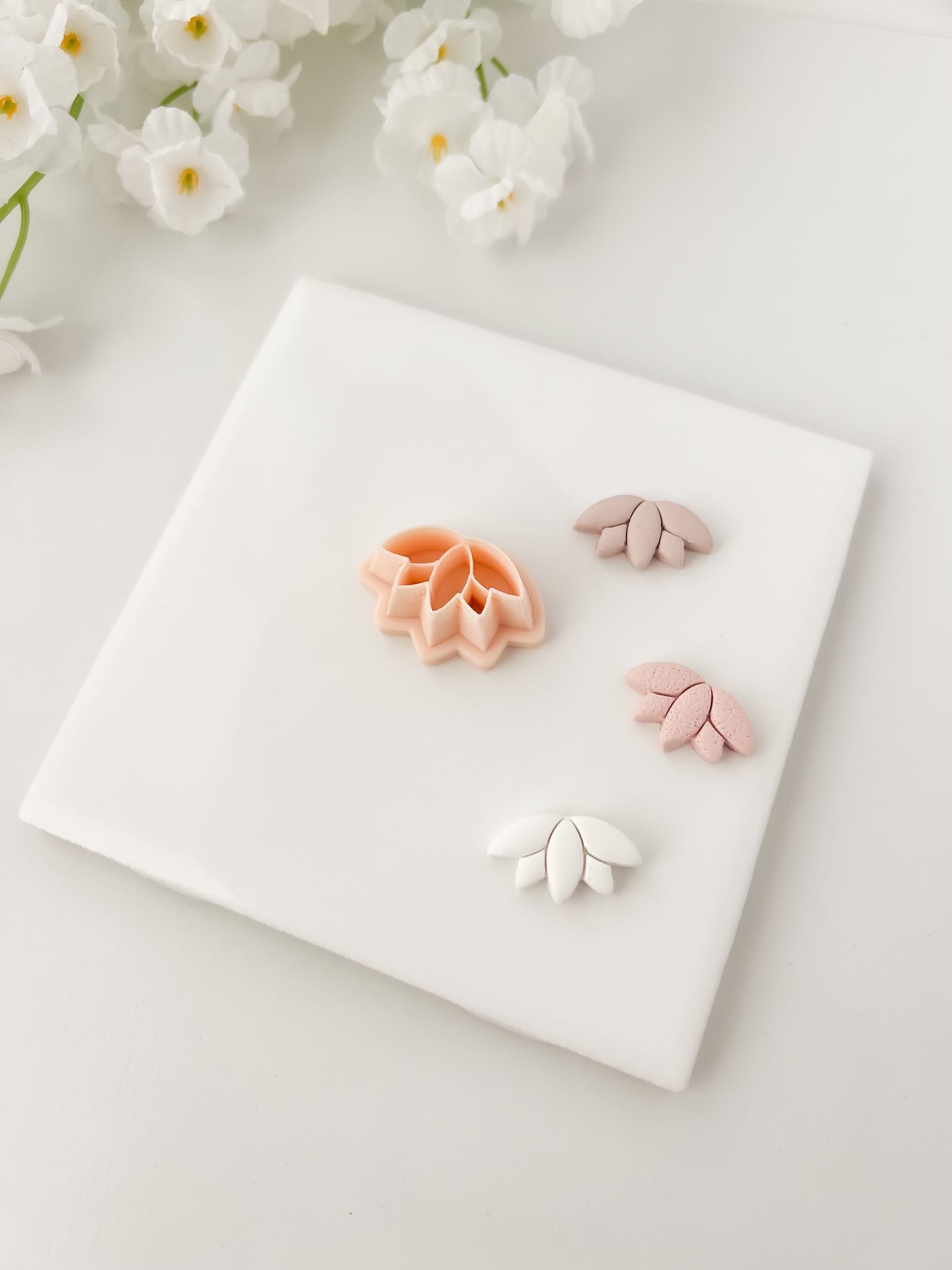 Lotus No. 2 Flower Clay Cutter | Lotus No. 2 Flower Polymer Clay Cutter for DIY Meditation Earrings Nature Jewelry and Handmade Relaxation Accessories
