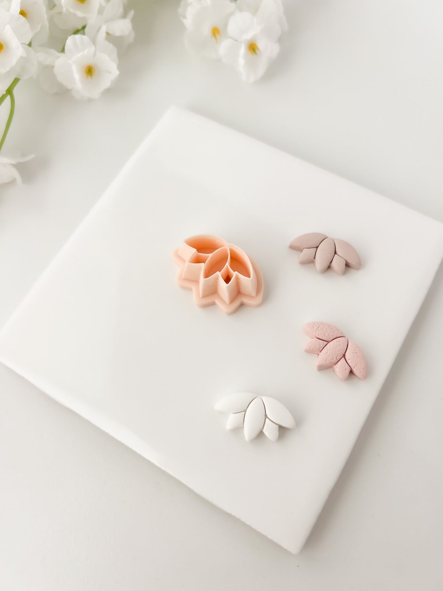 Lotus No. 2 Flower Clay Cutter | Lotus No. 2 Flower Polymer Clay Cutter for DIY Meditation Earrings Nature Jewelry and Handmade Relaxation Accessories