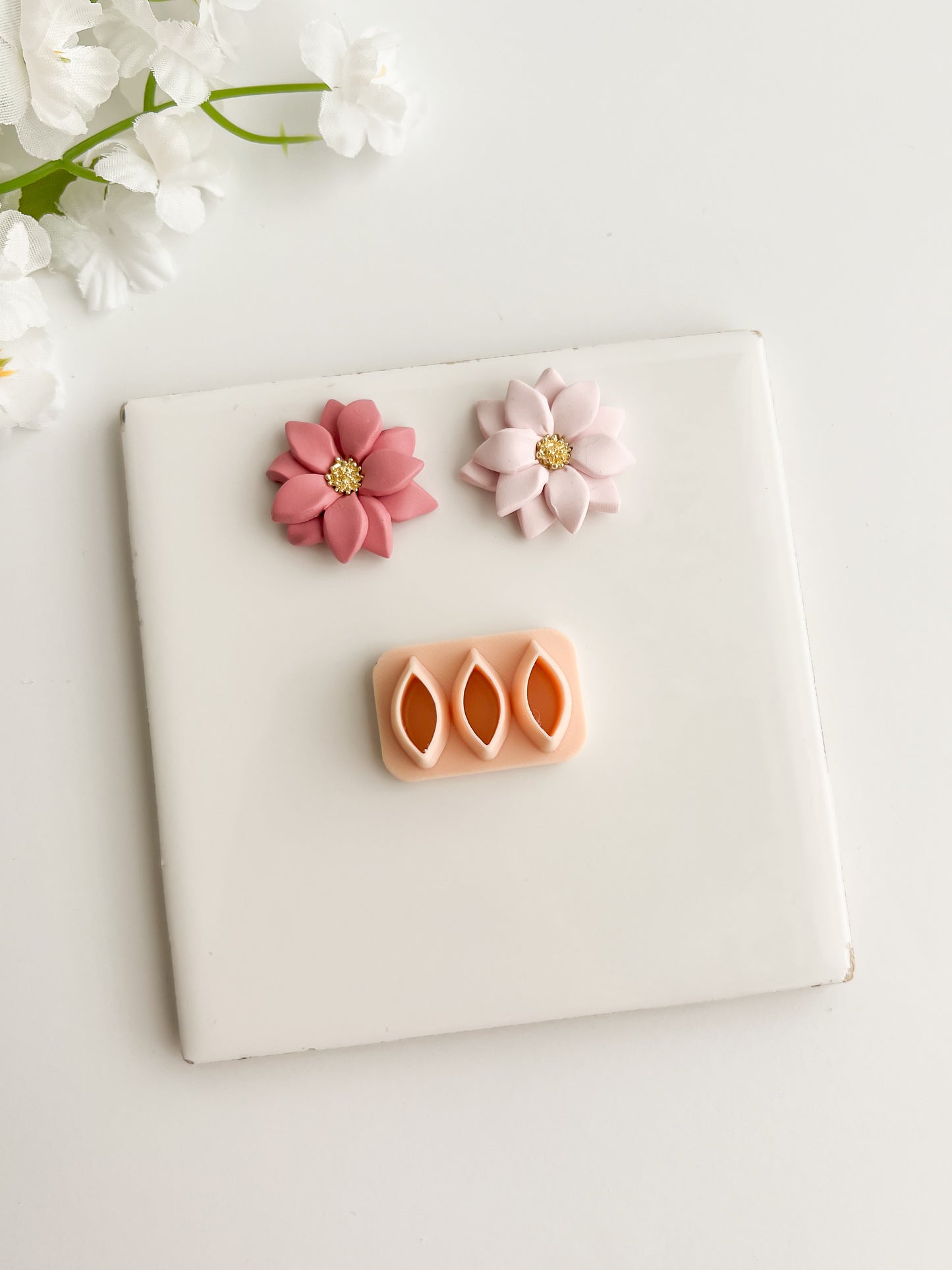 Petal Cluster Set No. 2 Clay Cutter | Petal Cluster Set No. 2 Polymer Clay Cutter for DIY Floral Earrings Nature-Themed Jewelry and Handmade Elegant Accessories