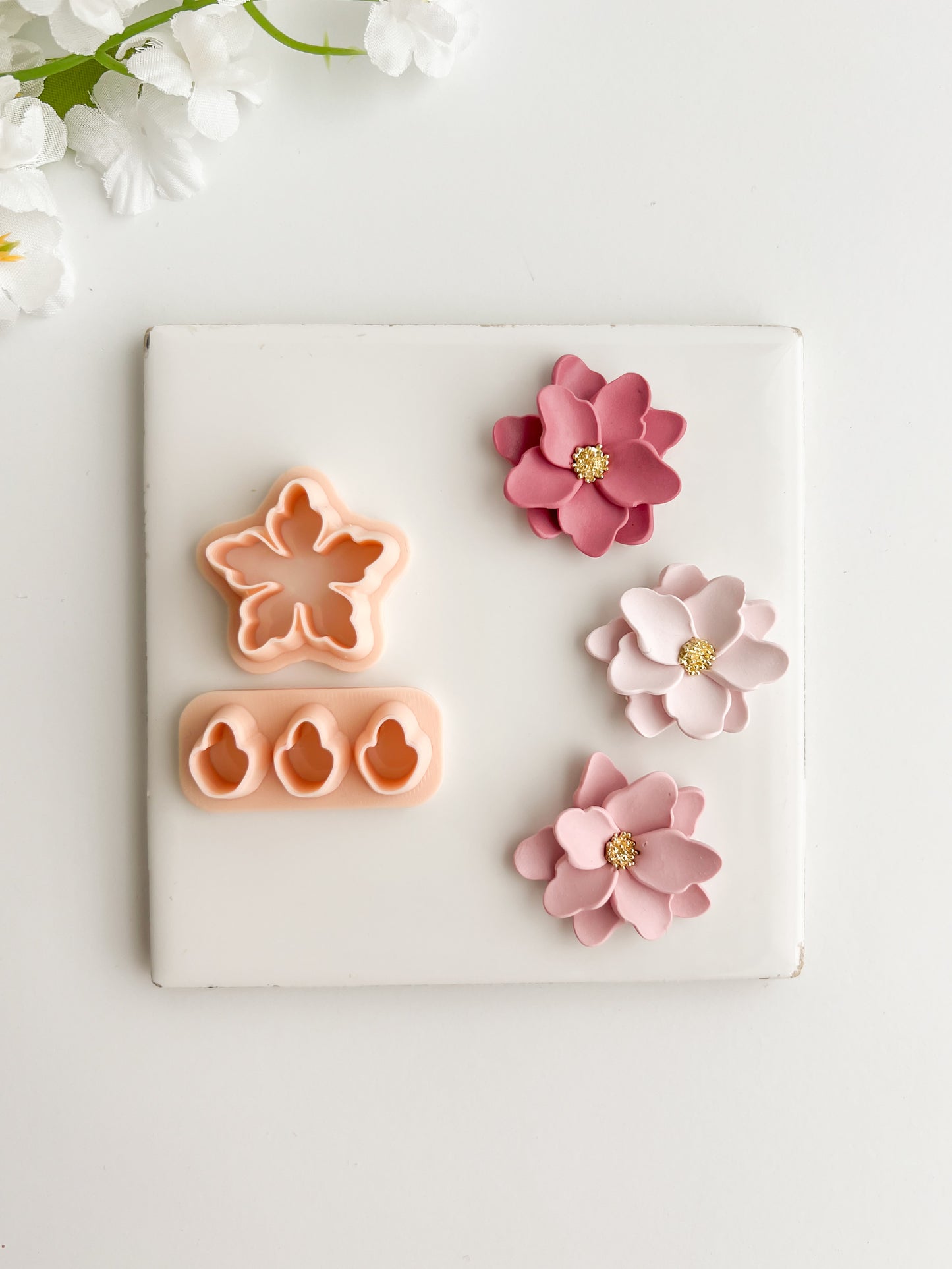 Petal Cluster Set No. 4 Clay Cutter | Petal Cluster Set No. 4 Polymer Clay Cutter for DIY Floral Earrings Botanical-Themed Jewelry and Handmade Elegant Accessories