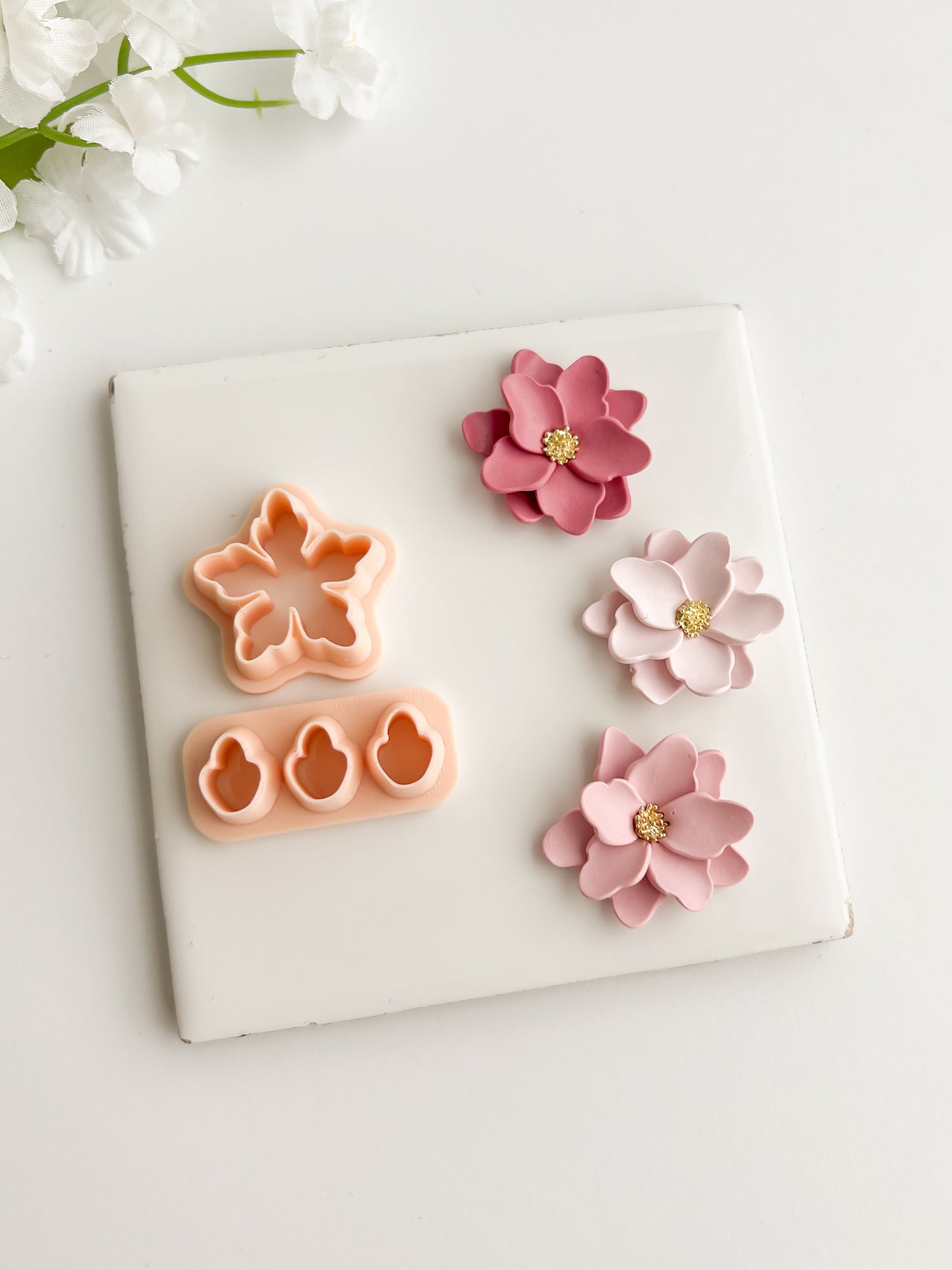Petal Cluster Set No. 4 Clay Cutter | Petal Cluster Set No. 4 Polymer Clay Cutter for DIY Floral Earrings Botanical-Themed Jewelry and Handmade Elegant Accessories