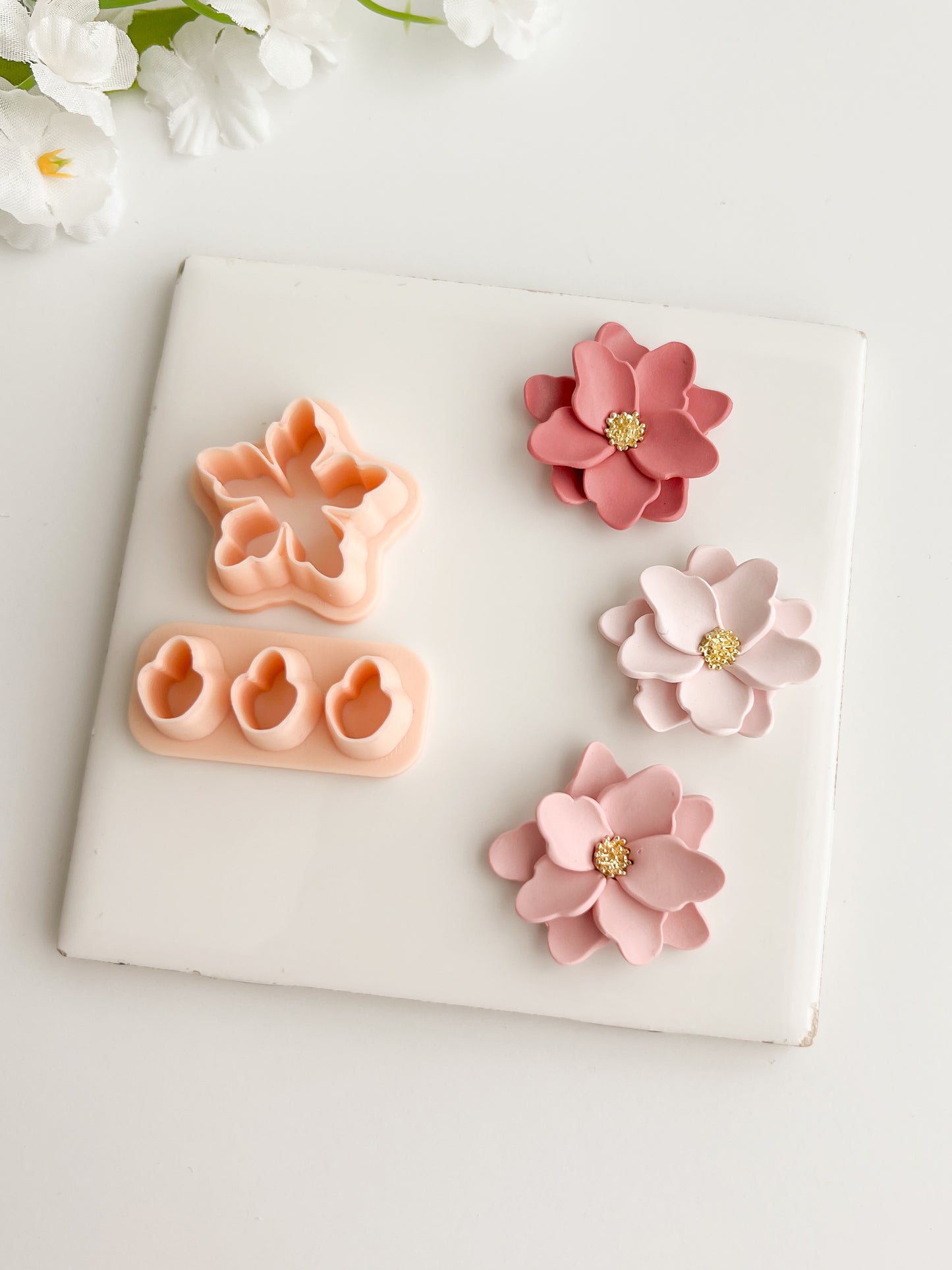 Petal Cluster Set No. 4 Clay Cutter | Petal Cluster Set No. 4 Polymer Clay Cutter for DIY Floral Earrings Botanical-Themed Jewelry and Handmade Elegant Accessories