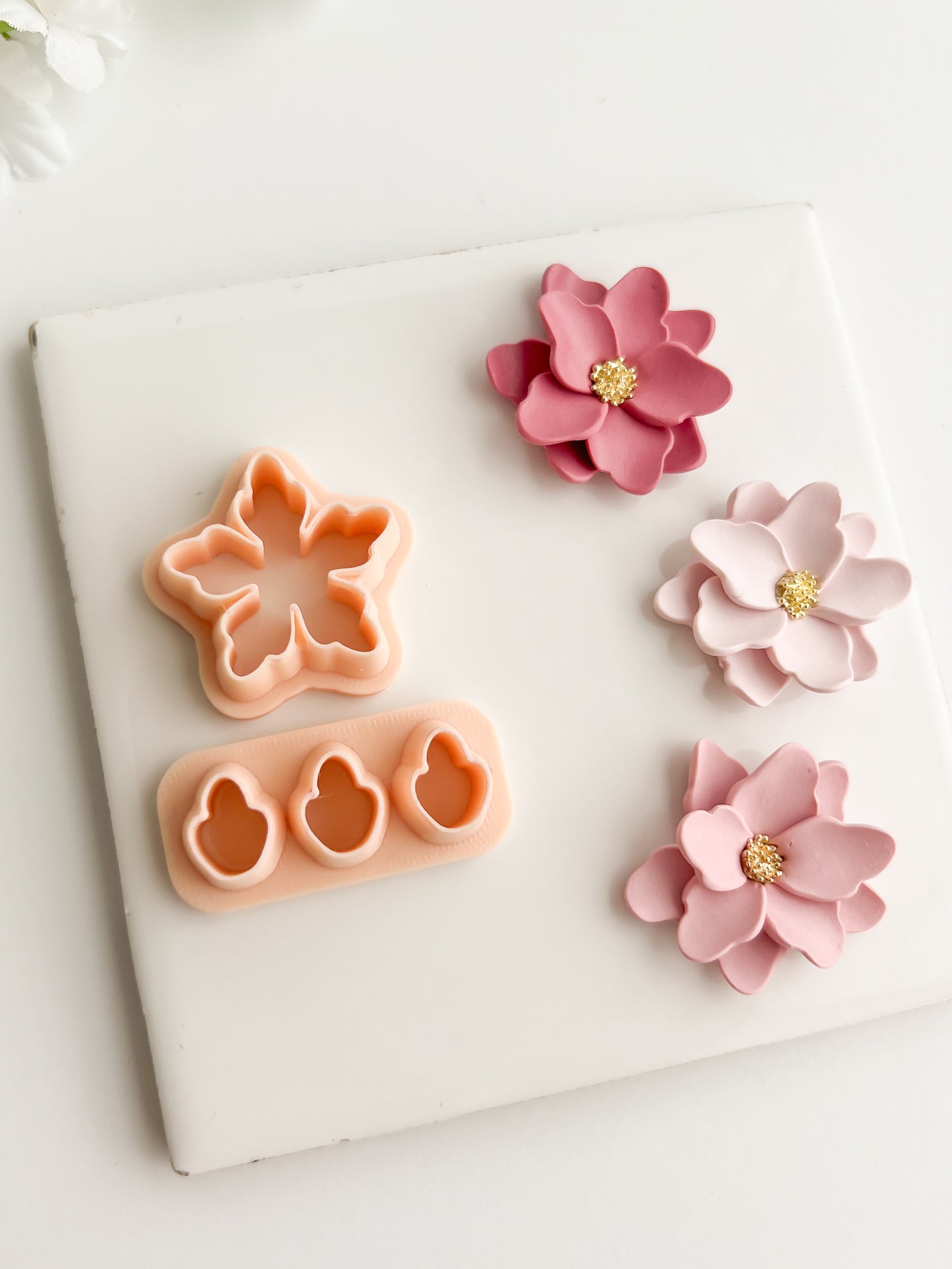 Petal Cluster Set No. 4 Clay Cutter | Petal Cluster Set No. 4 Polymer Clay Cutter for DIY Floral Earrings Botanical-Themed Jewelry and Handmade Elegant Accessories