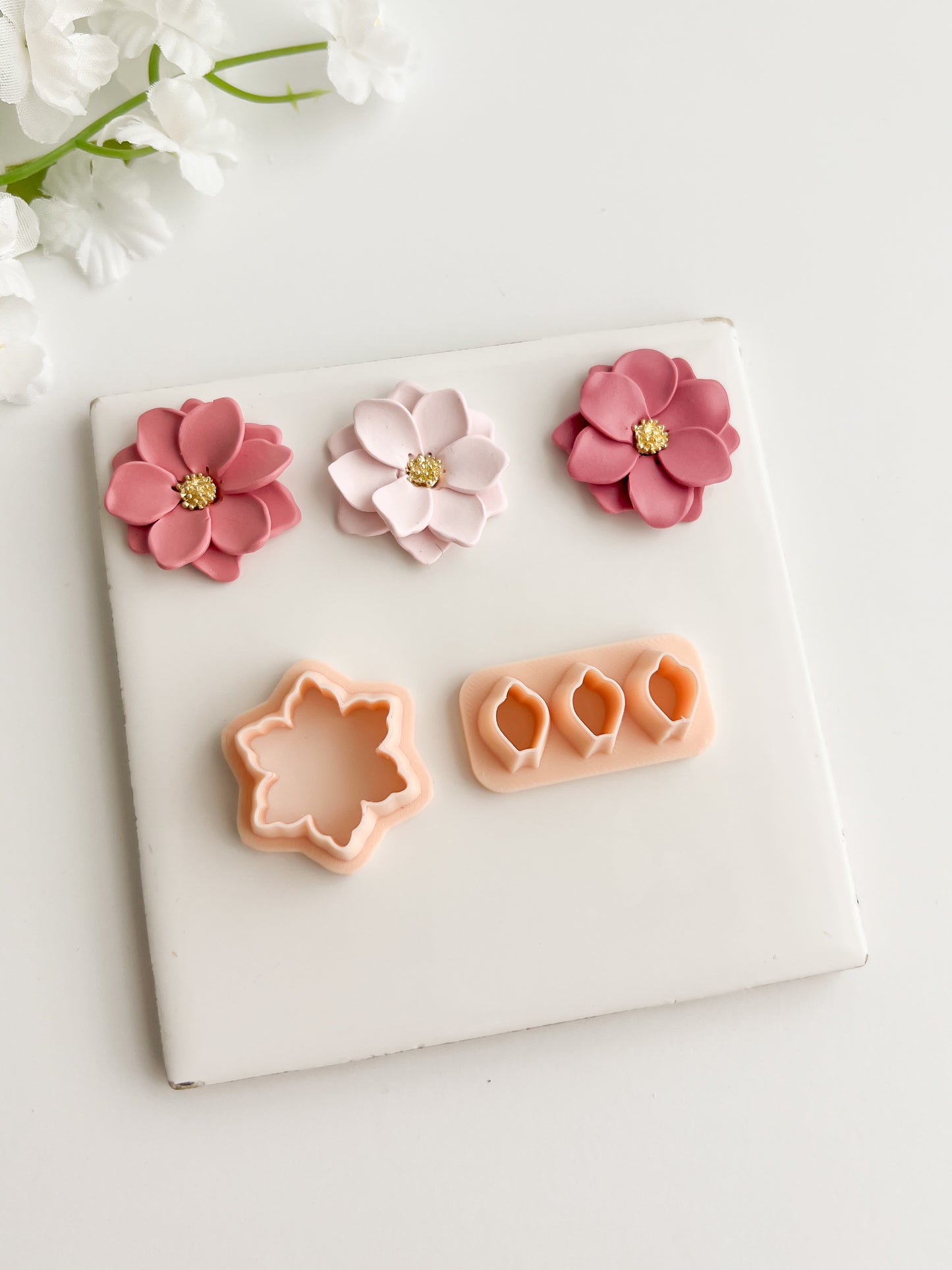 Petal Cluster Set No. 6 Clay Cutter | Petal Cluster Set No. 6 Polymer Clay Cutter for DIY Floral Earrings Nature-Themed Jewelry and Handmade Elegant Accessories