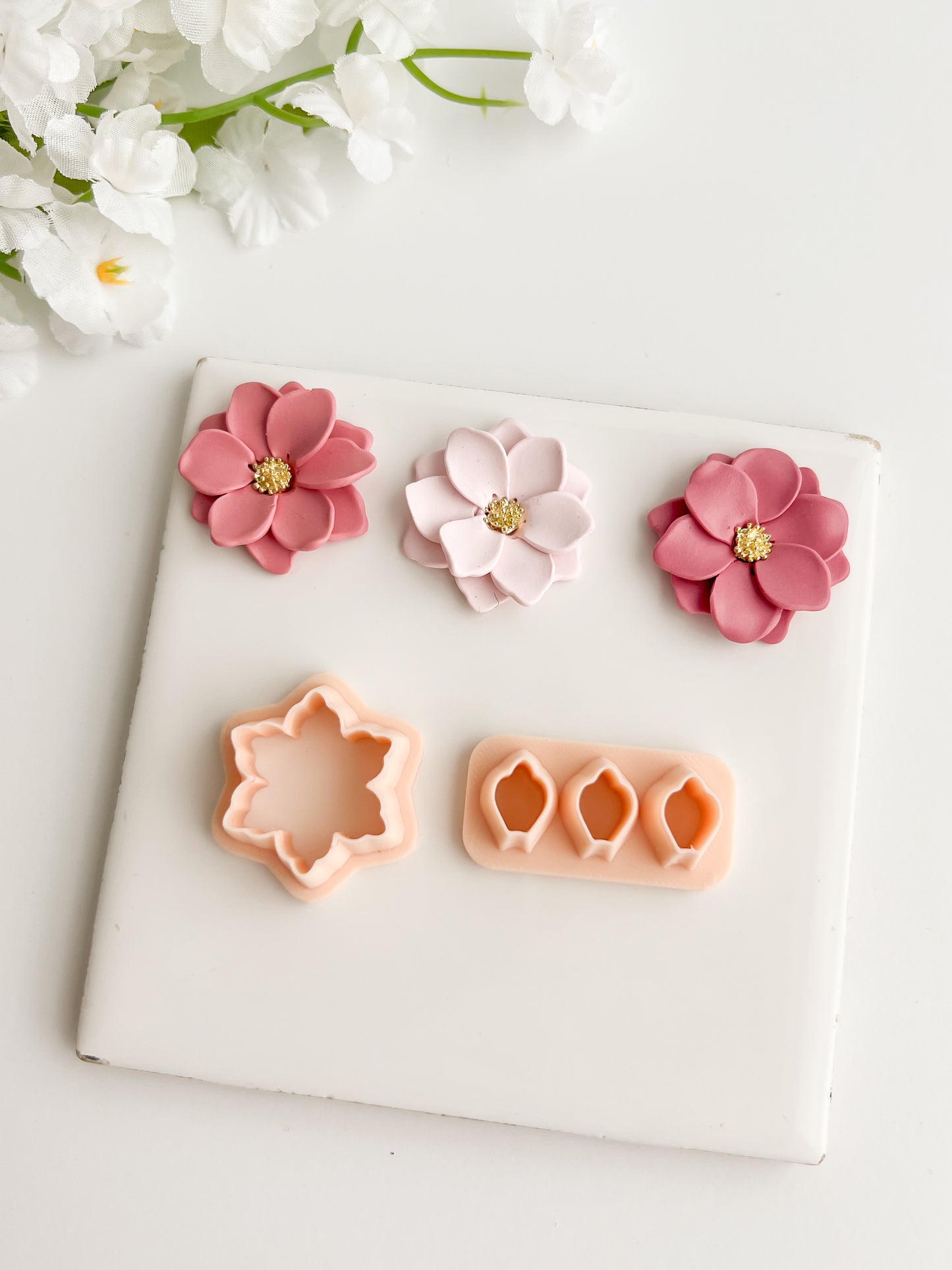 Petal Cluster Set No. 6 Clay Cutter | Petal Cluster Set No. 6 Polymer Clay Cutter for DIY Floral Earrings Nature-Themed Jewelry and Handmade Elegant Accessories