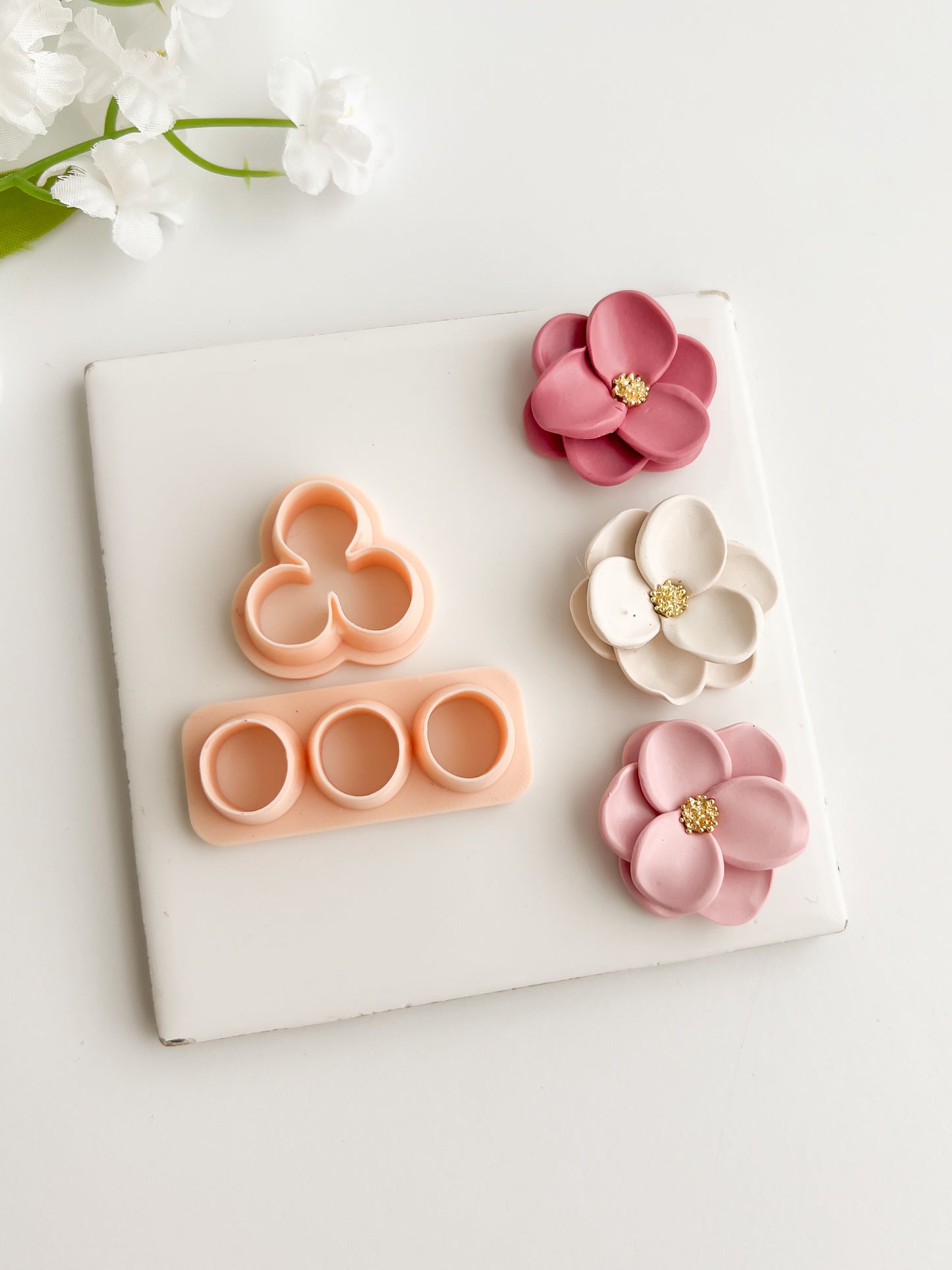 Petal Cluster Set No. 8 Clay Cutter | Petal Cluster Set No. 8 Polymer Clay Cutter for DIY Floral Earrings Nature-Themed Jewelry and Handmade Elegant Accessories